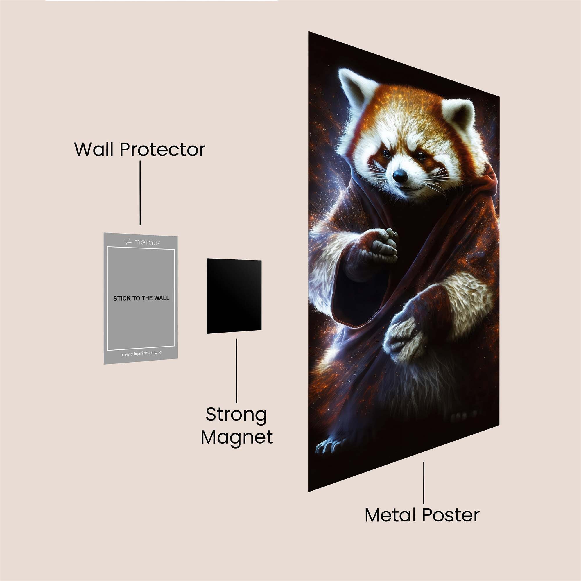 Red Panda Mystic Safe Wall Magnetic / M