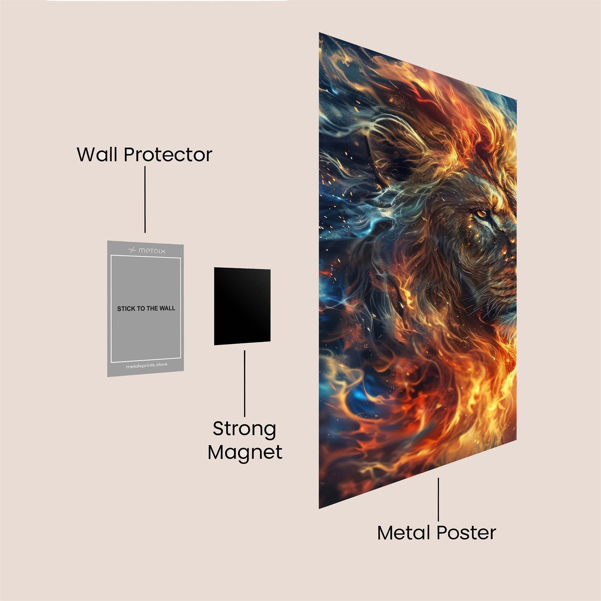 Lion Blaze Safe Wall Magnetic / M