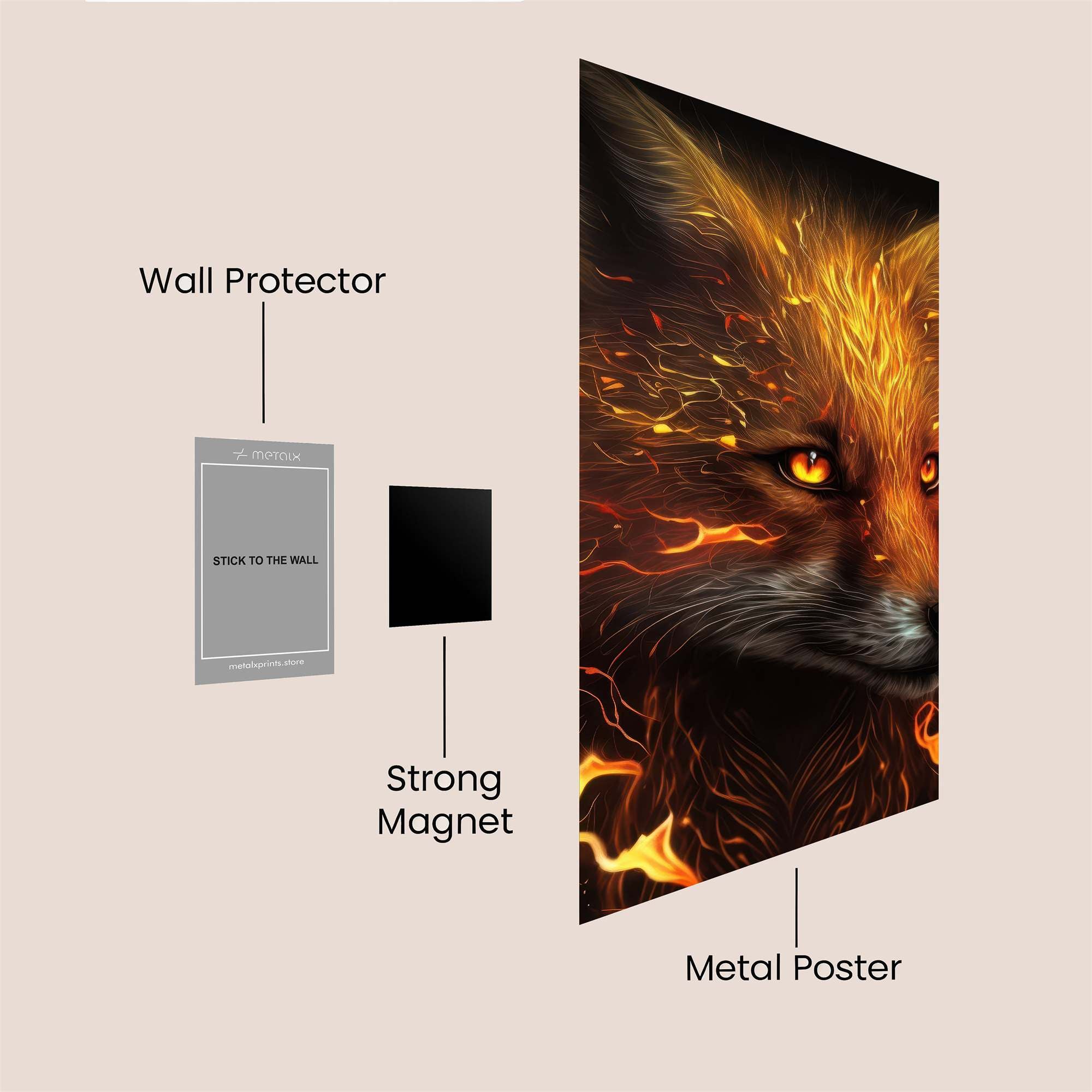 Fiery Fox Safe Wall Magnetic / M