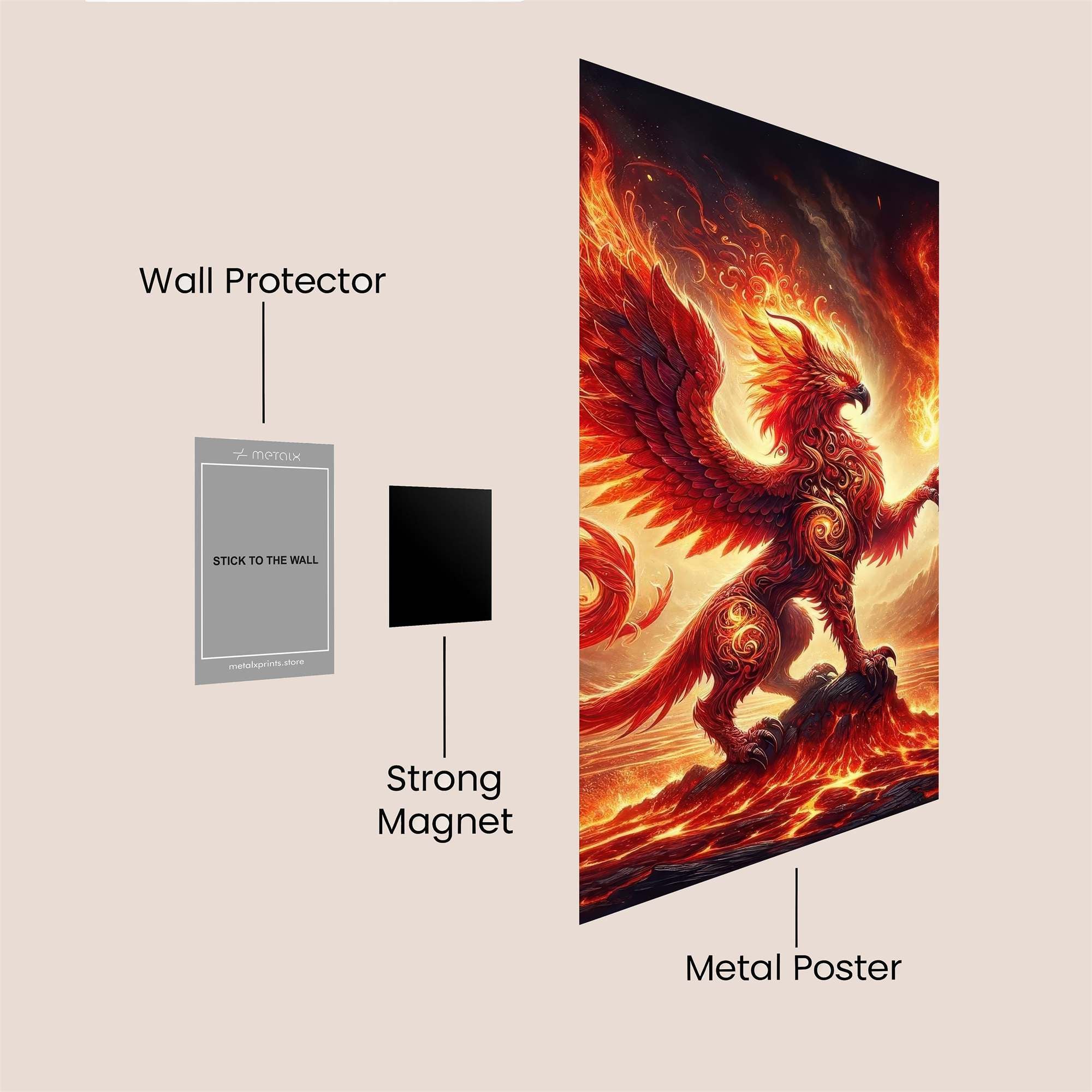 Phoenix Blaze Safe Wall Magnetic / M