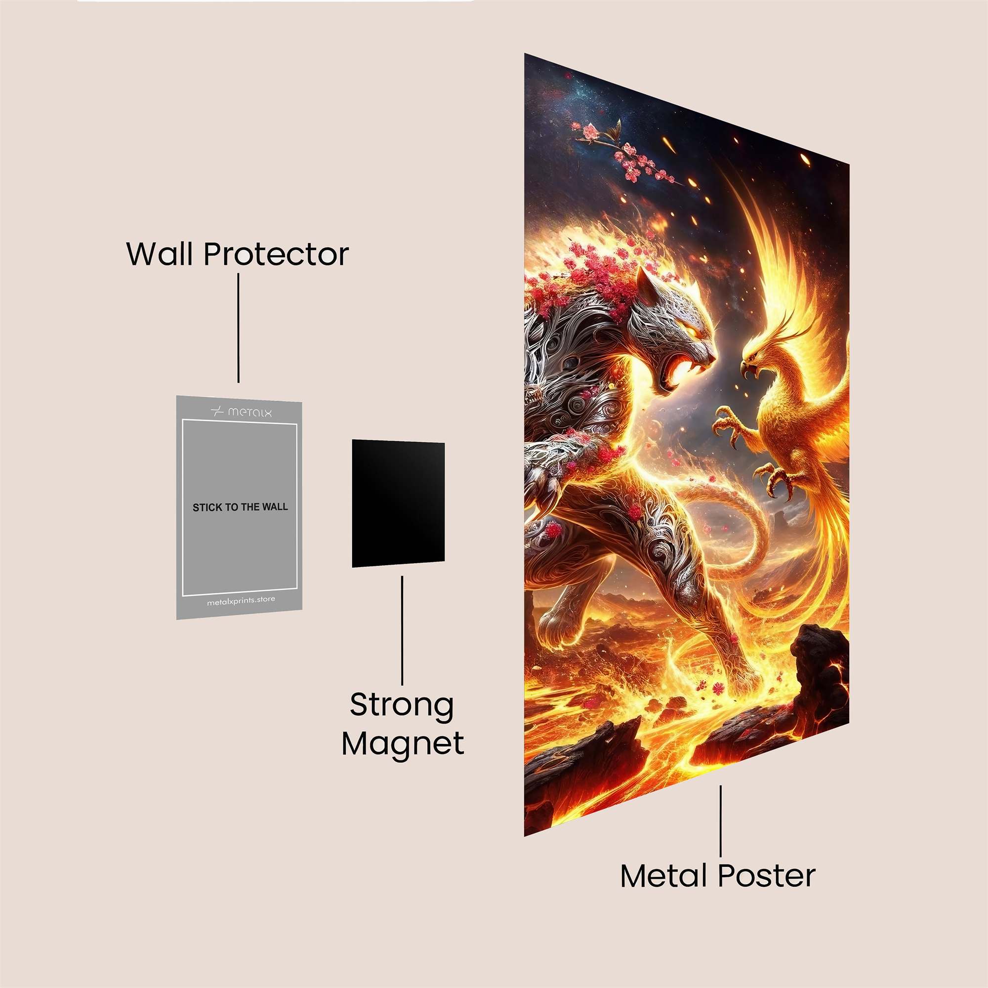 Phoenix Inferno Safe Wall Magnetic / M