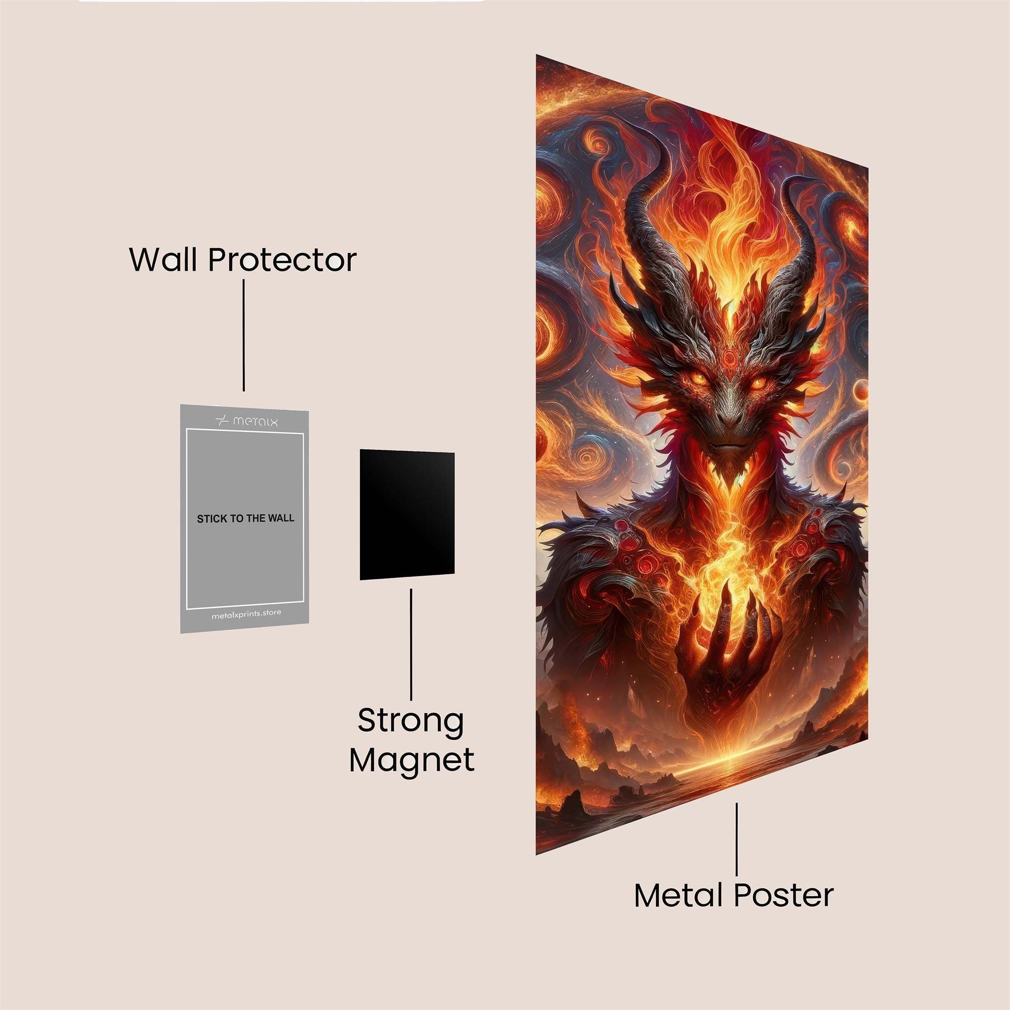 Dragon Apocalyptic Safe Wall Magnetic / M