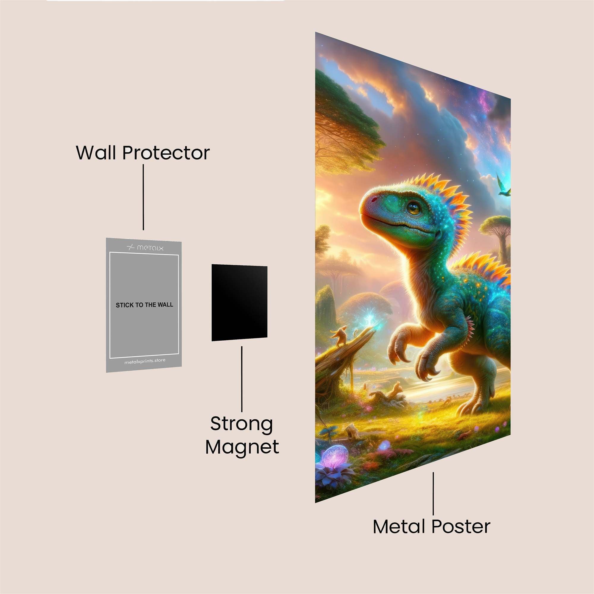 Dilophosaur Dreamscape Safe Wall Magnetic / M