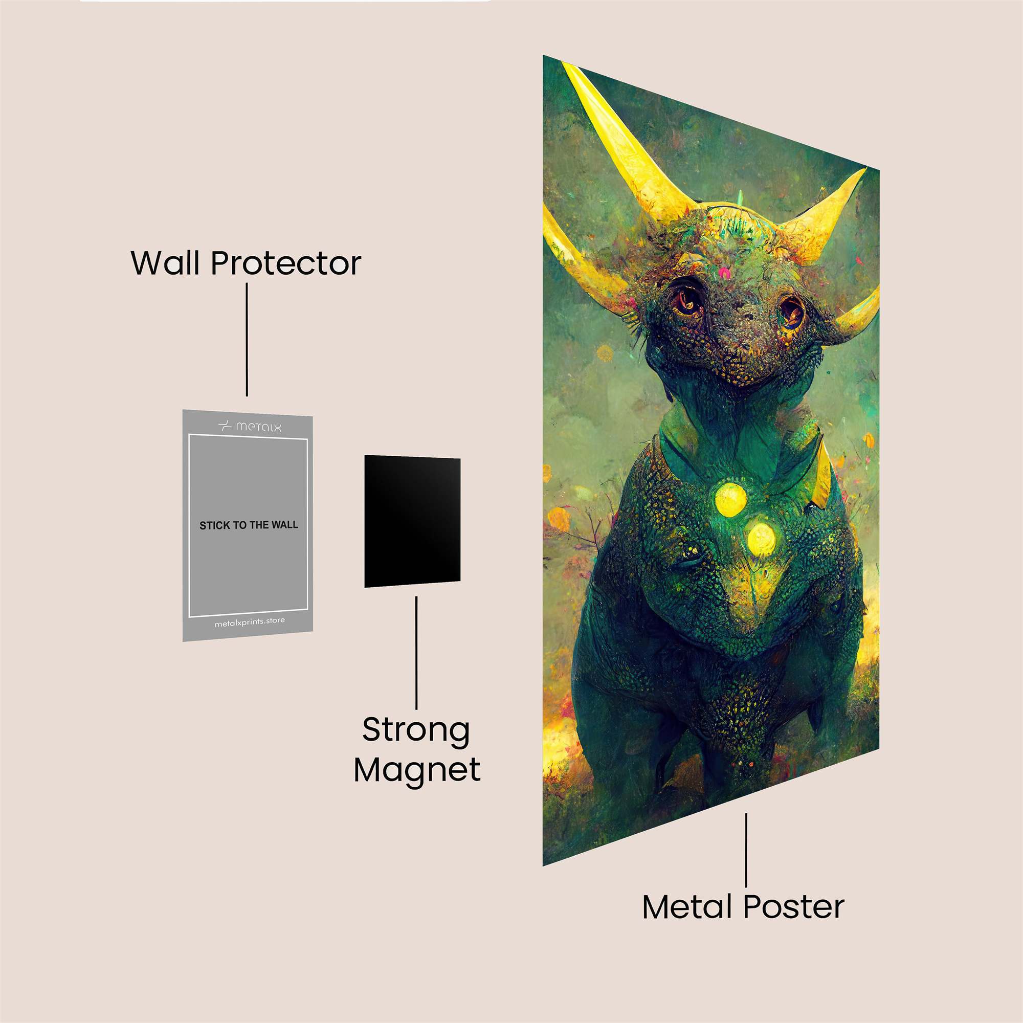 Triceratops Tranquil Safe Wall Magnetic / M