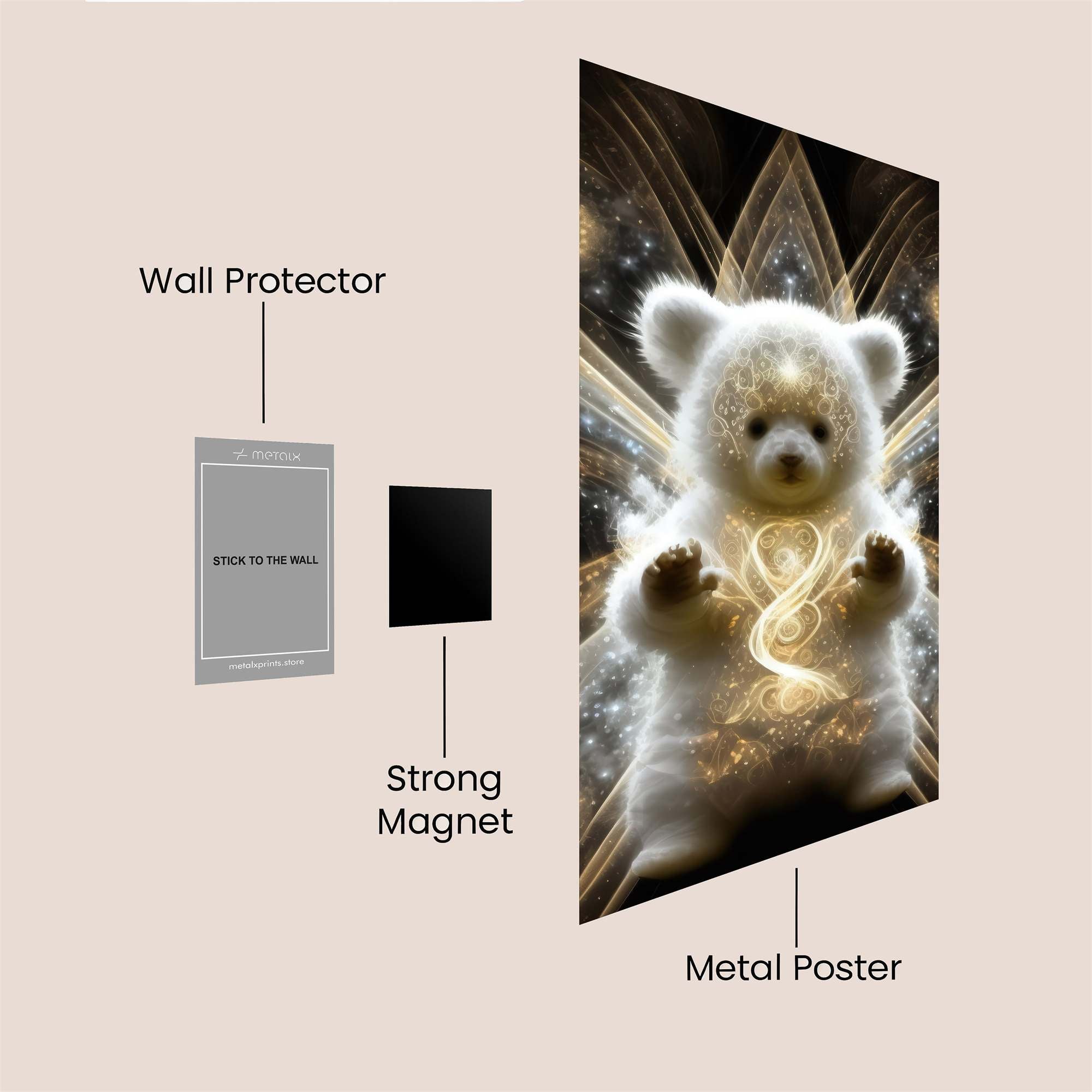 Angel Bear Safe Wall Magnetic / M