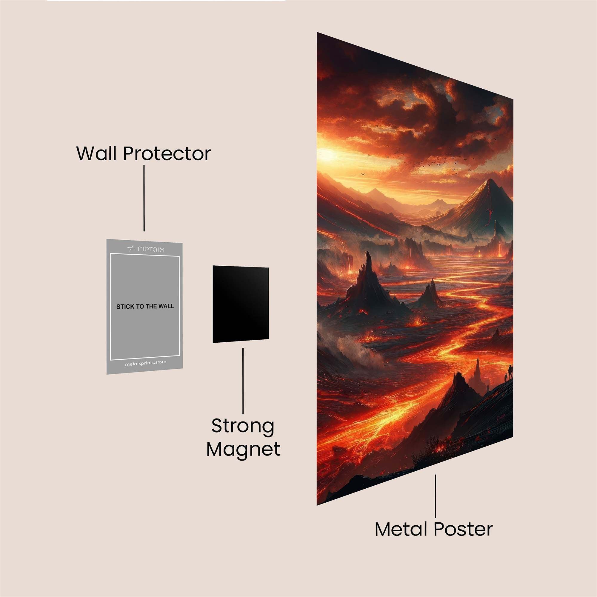 Volcano Apocalypse Safe Wall Magnetic / M