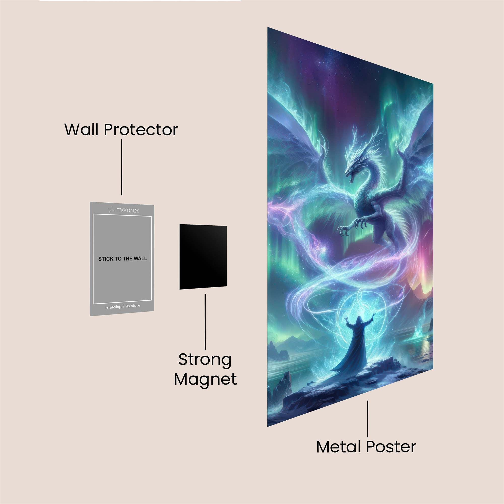 Aurora Dragon Safe Wall Magnetic / M