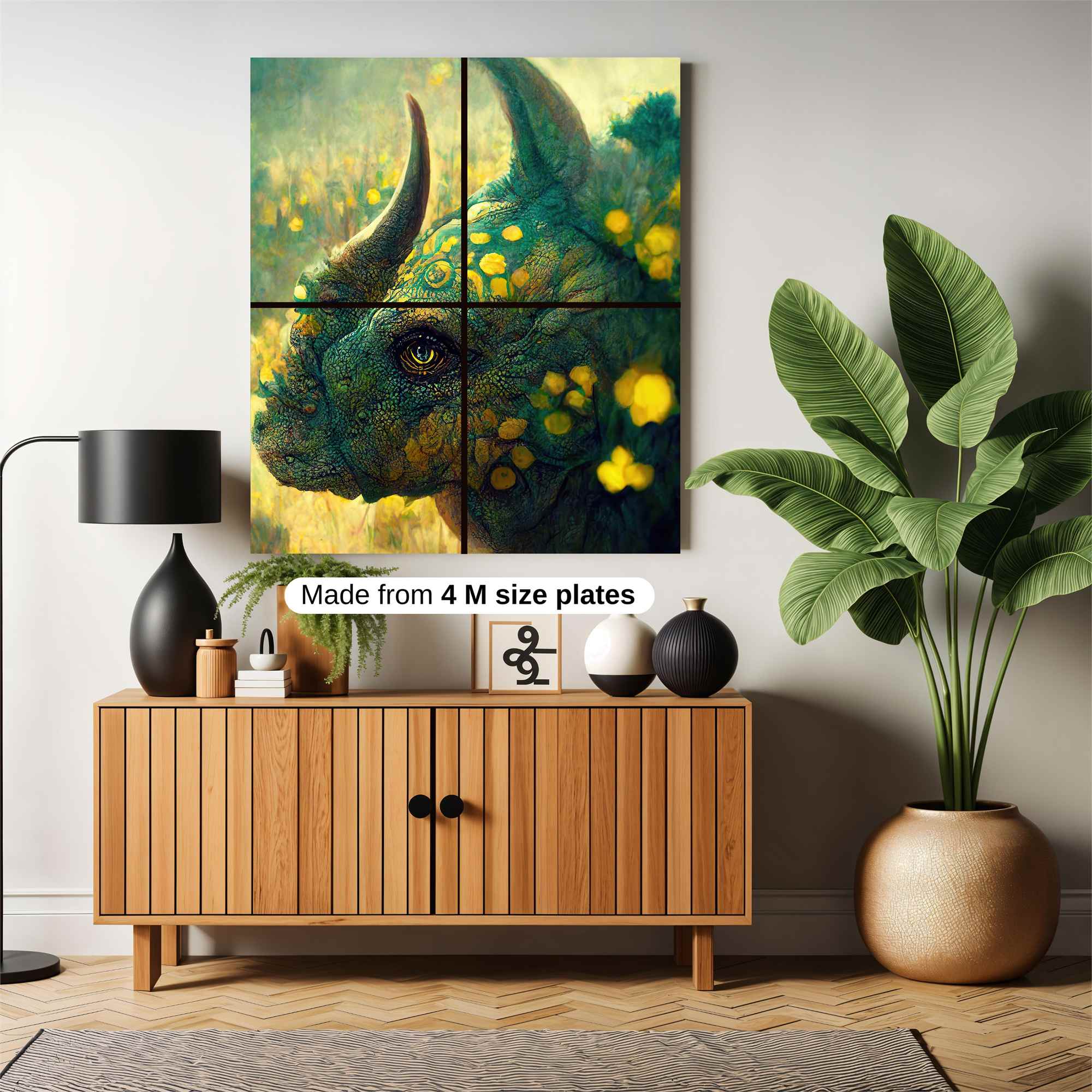 Floral Rhino Safe Wall Magnetic / M