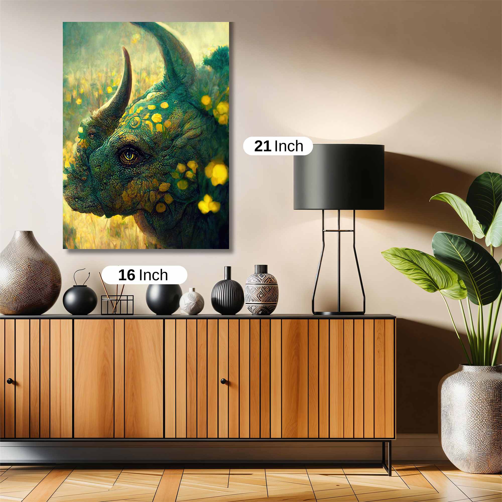 Floral Rhino Safe Wall Magnetic / M