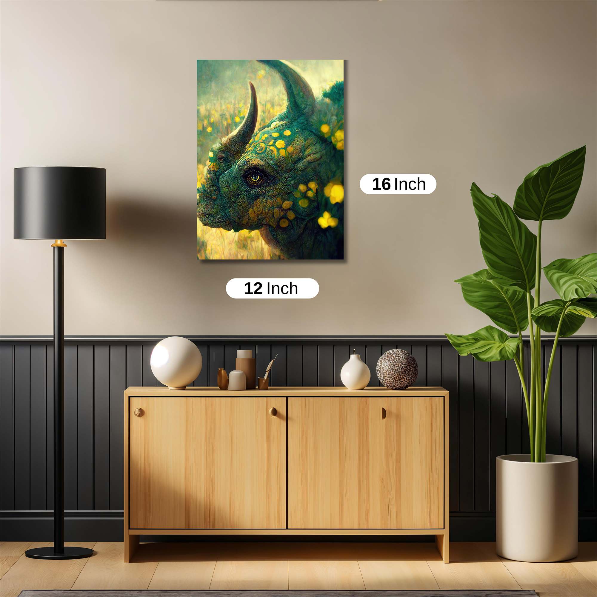 Floral Rhino Safe Wall Magnetic / M