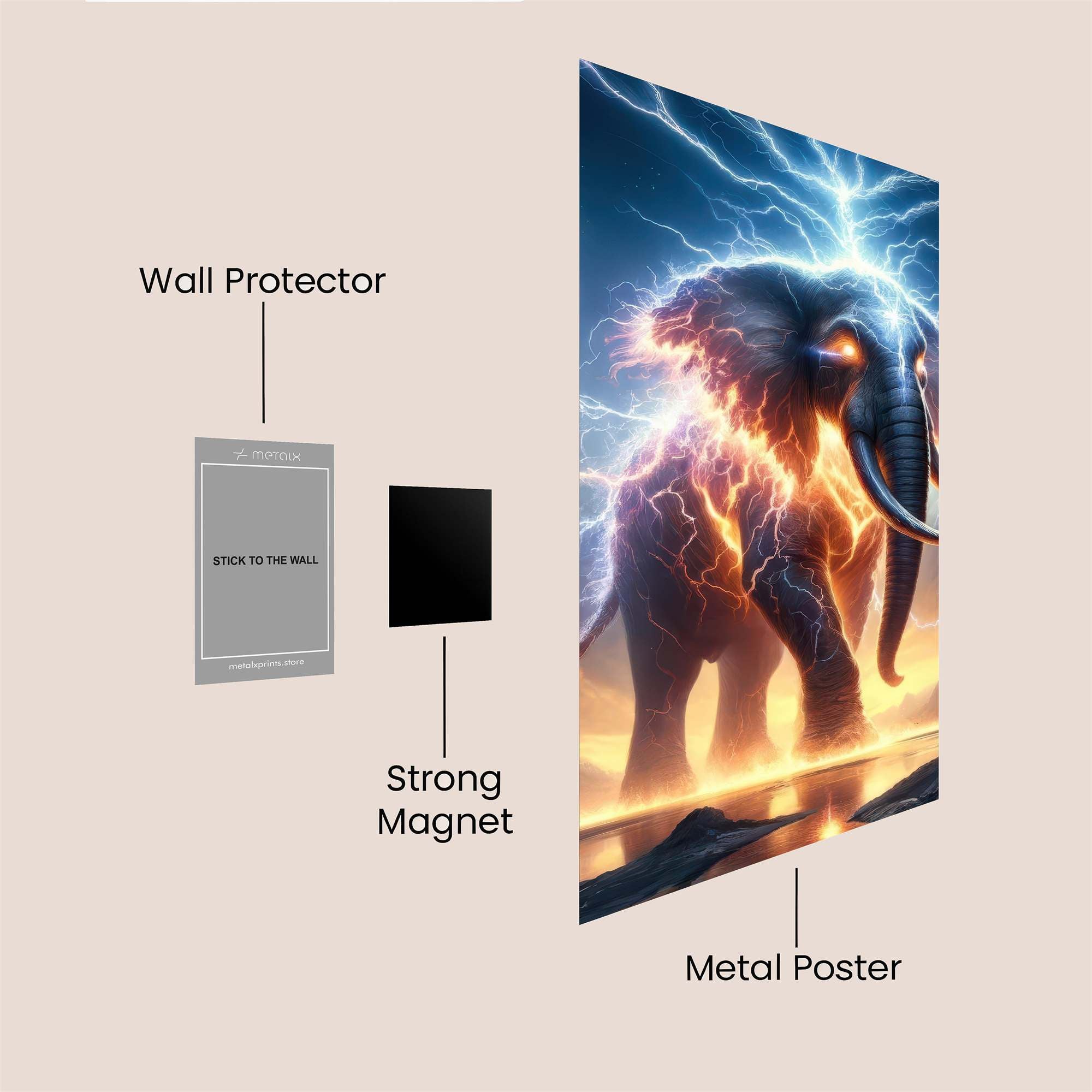 Elephant Storm Safe Wall Magnetic / M