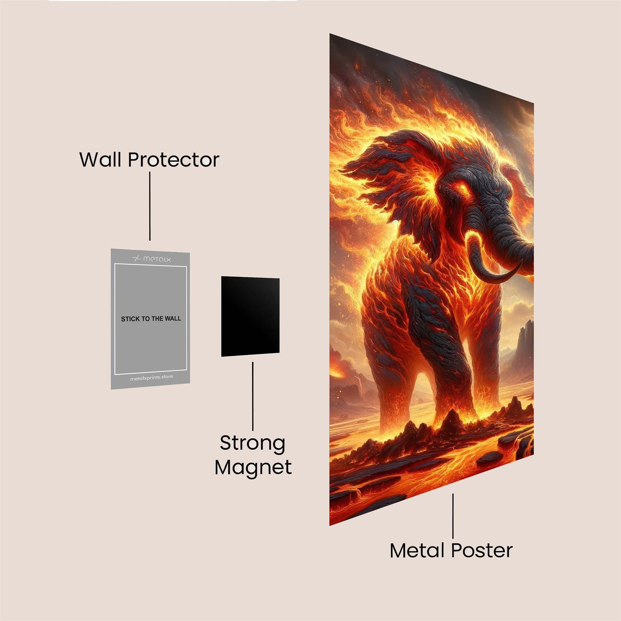 Ember Elephant Safe Wall Magnetic / M