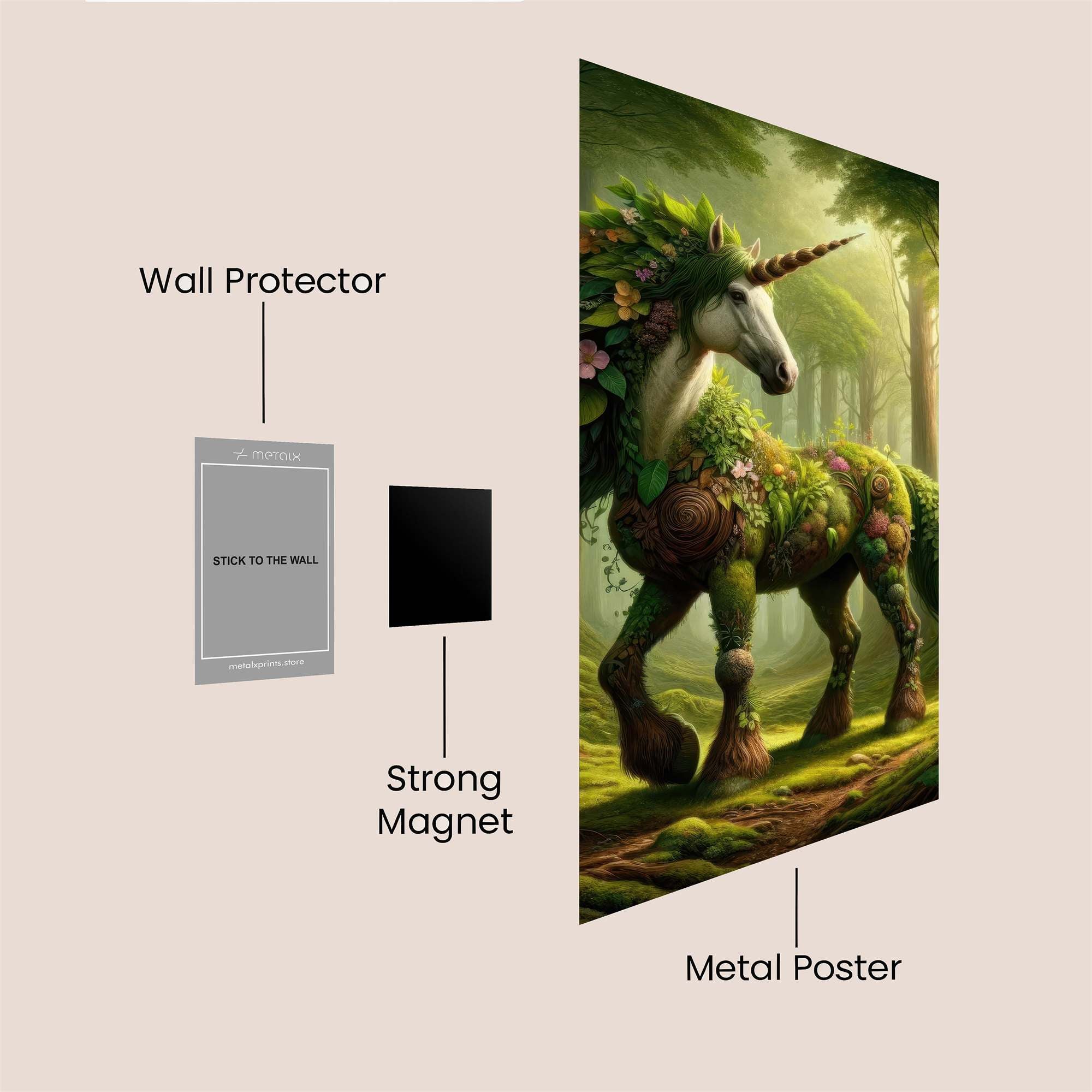 Floral Unicorn Safe Wall Magnetic / M