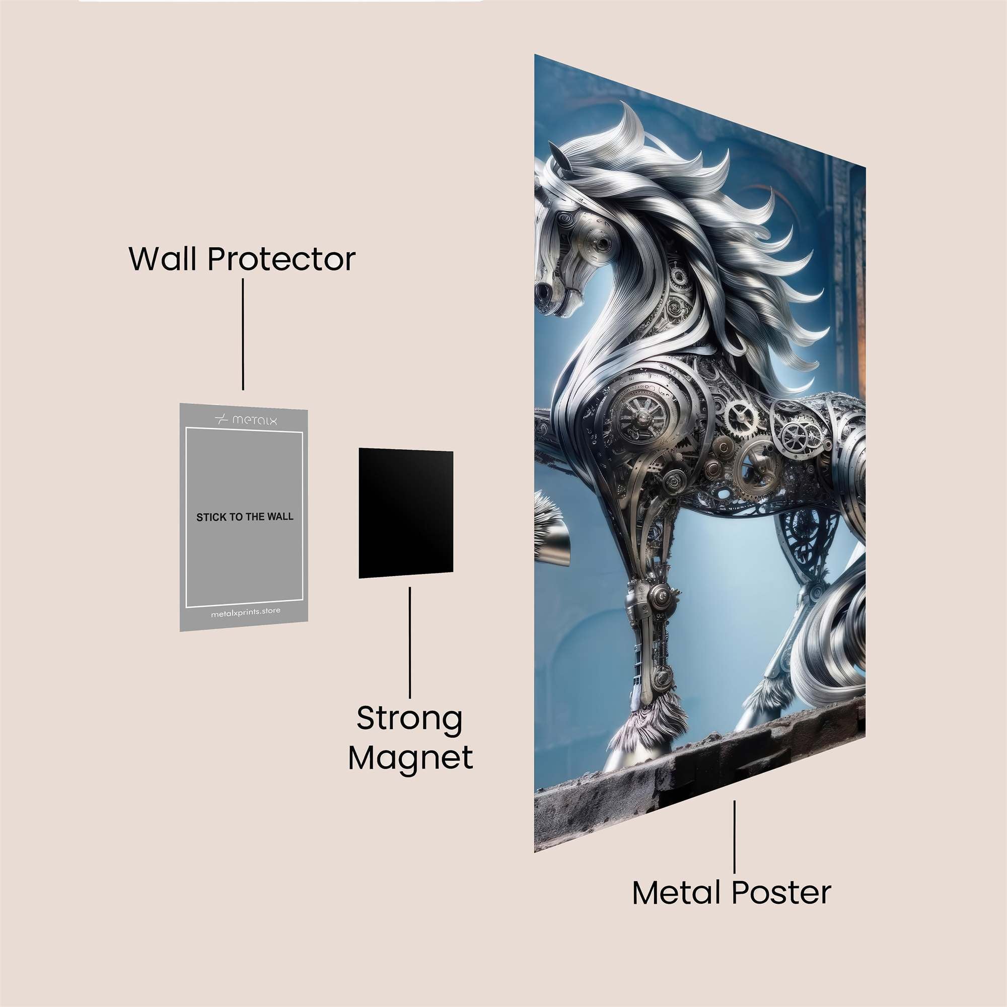 Unicorn Steampunk Safe Wall Magnetic / M