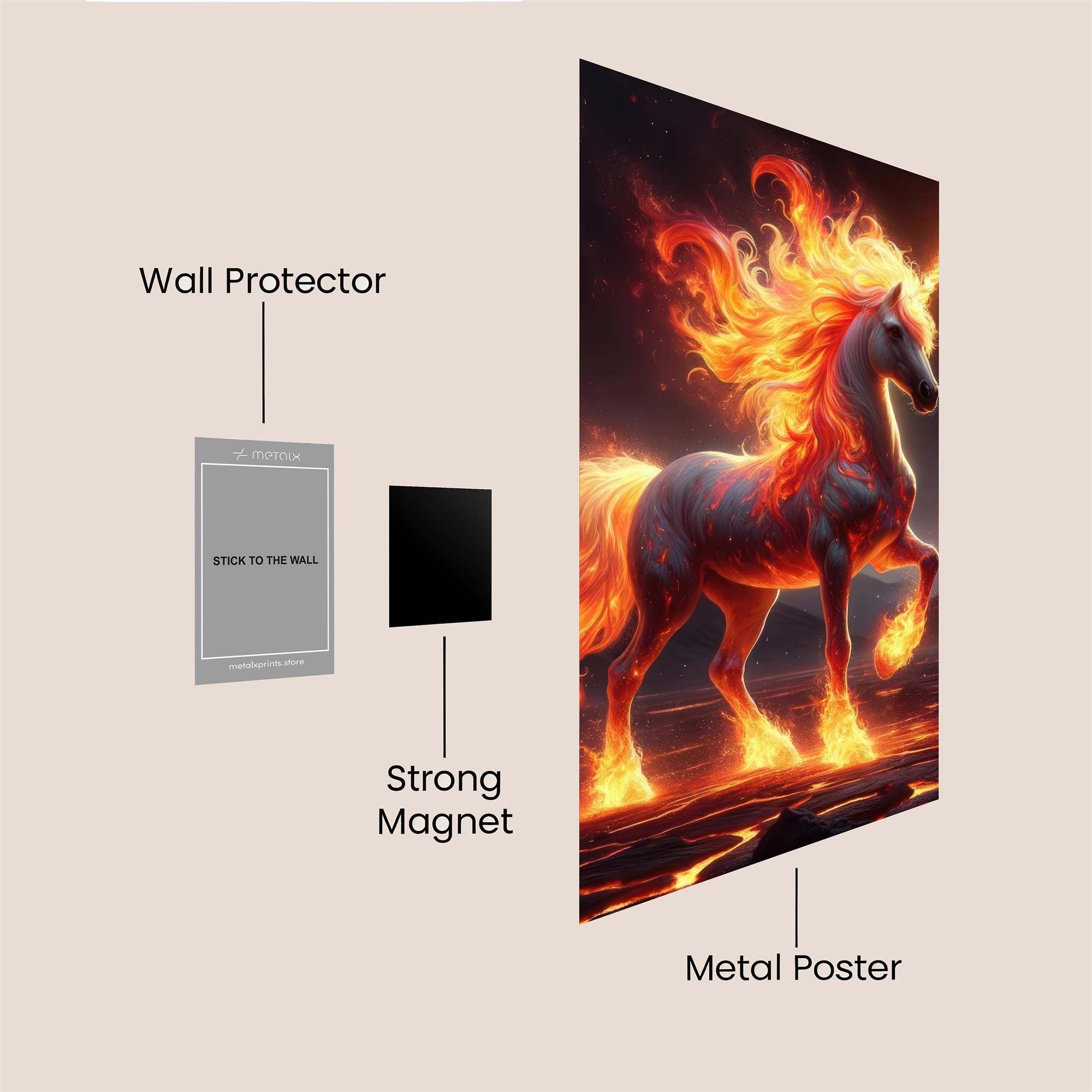 Flame Majesty Safe Wall Magnetic / M