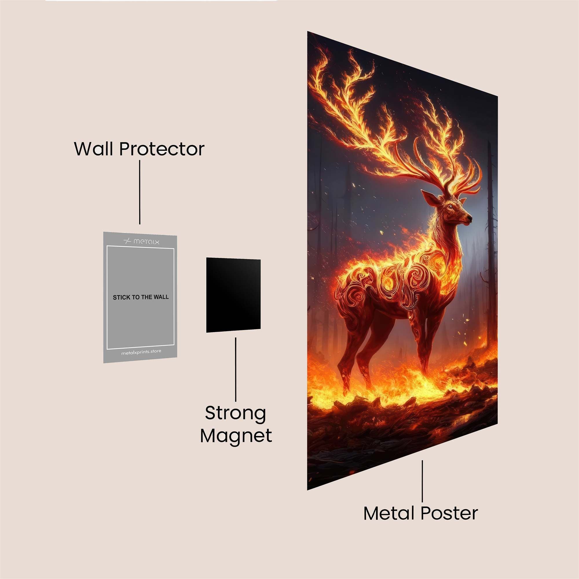 Fiery Stag Safe Wall Magnetic / M