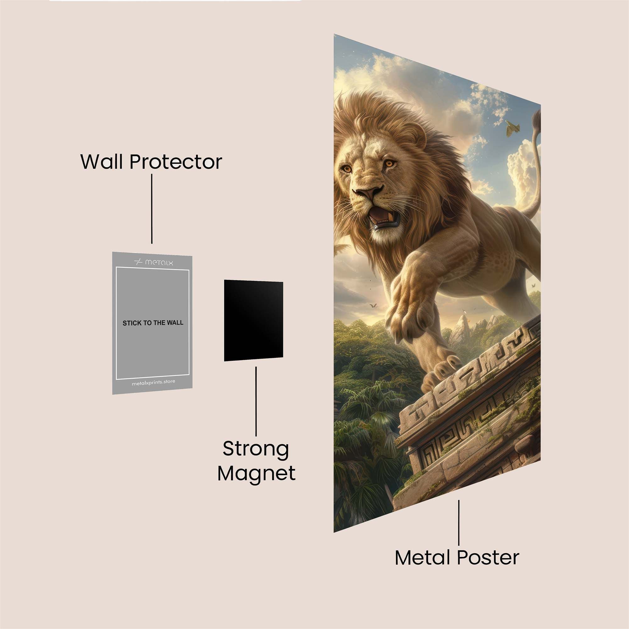 Lion Majestic Safe Wall Magnetic / M