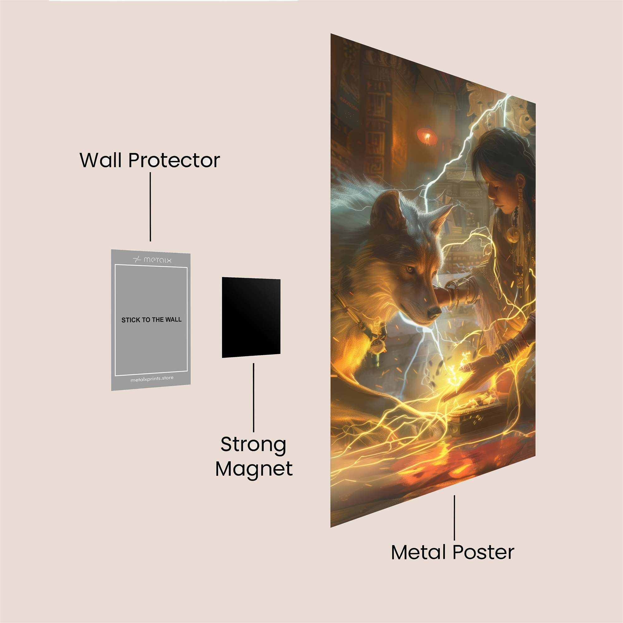 Wolf Enchantment Safe Wall Magnetic / M