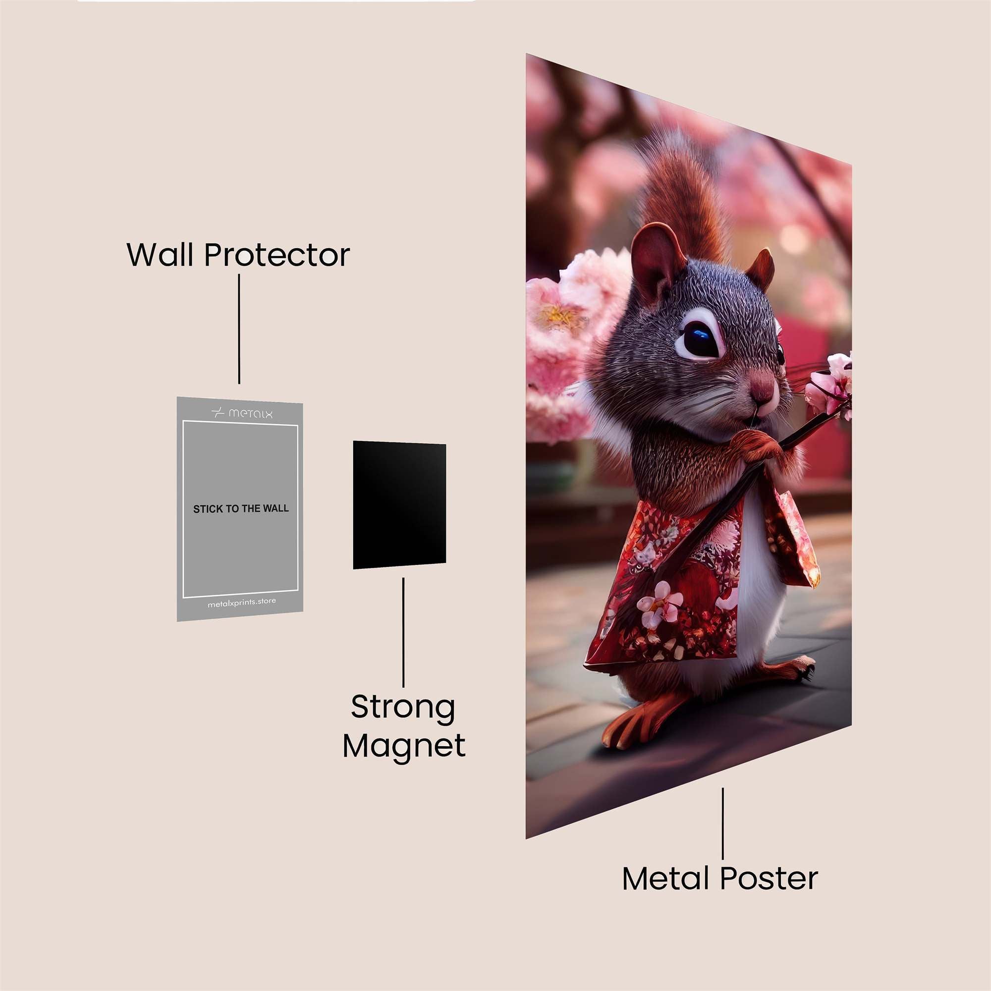 Squirrel Serenity Safe Wall Magnetic / M