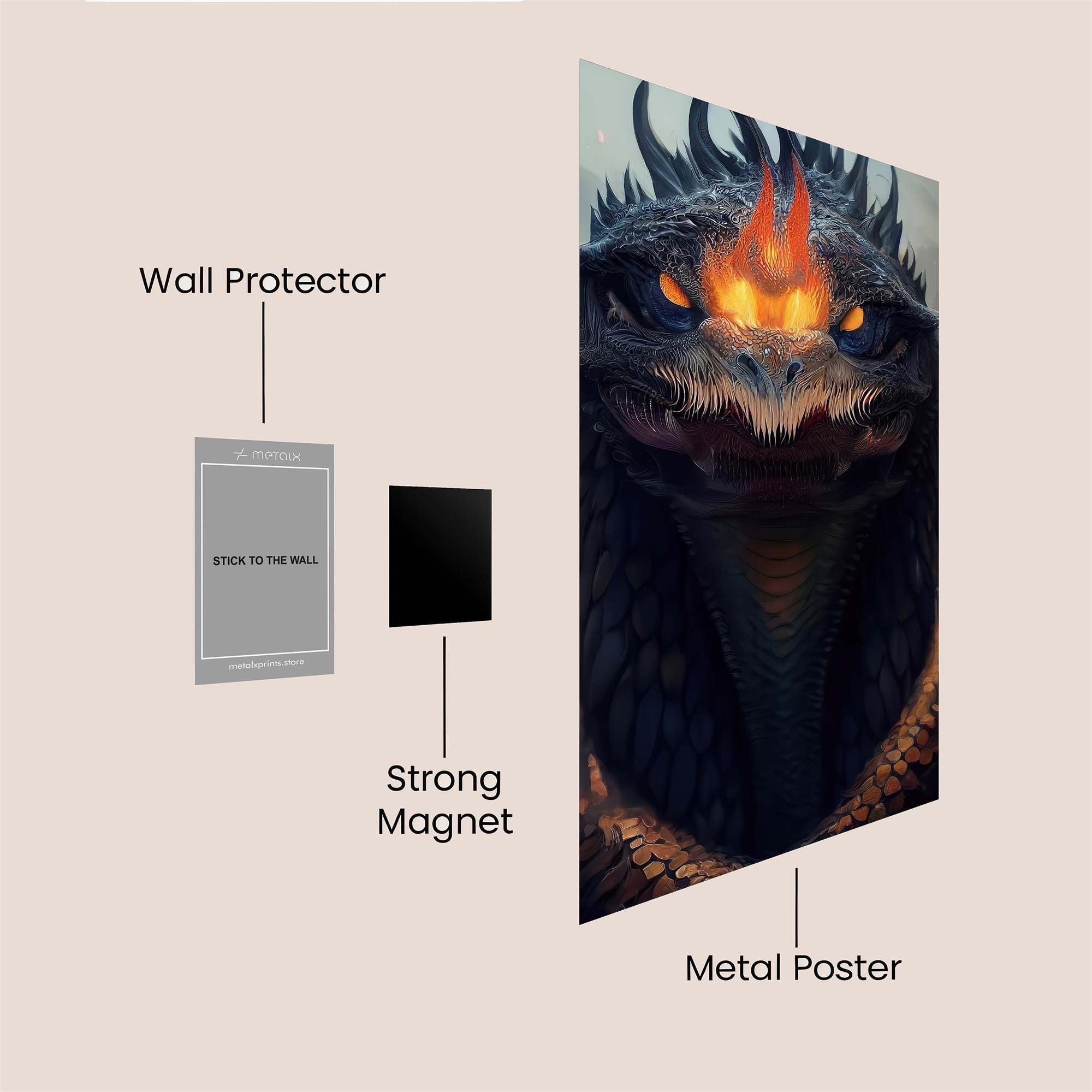 Godzilla Blaze Safe Wall Magnetic / M