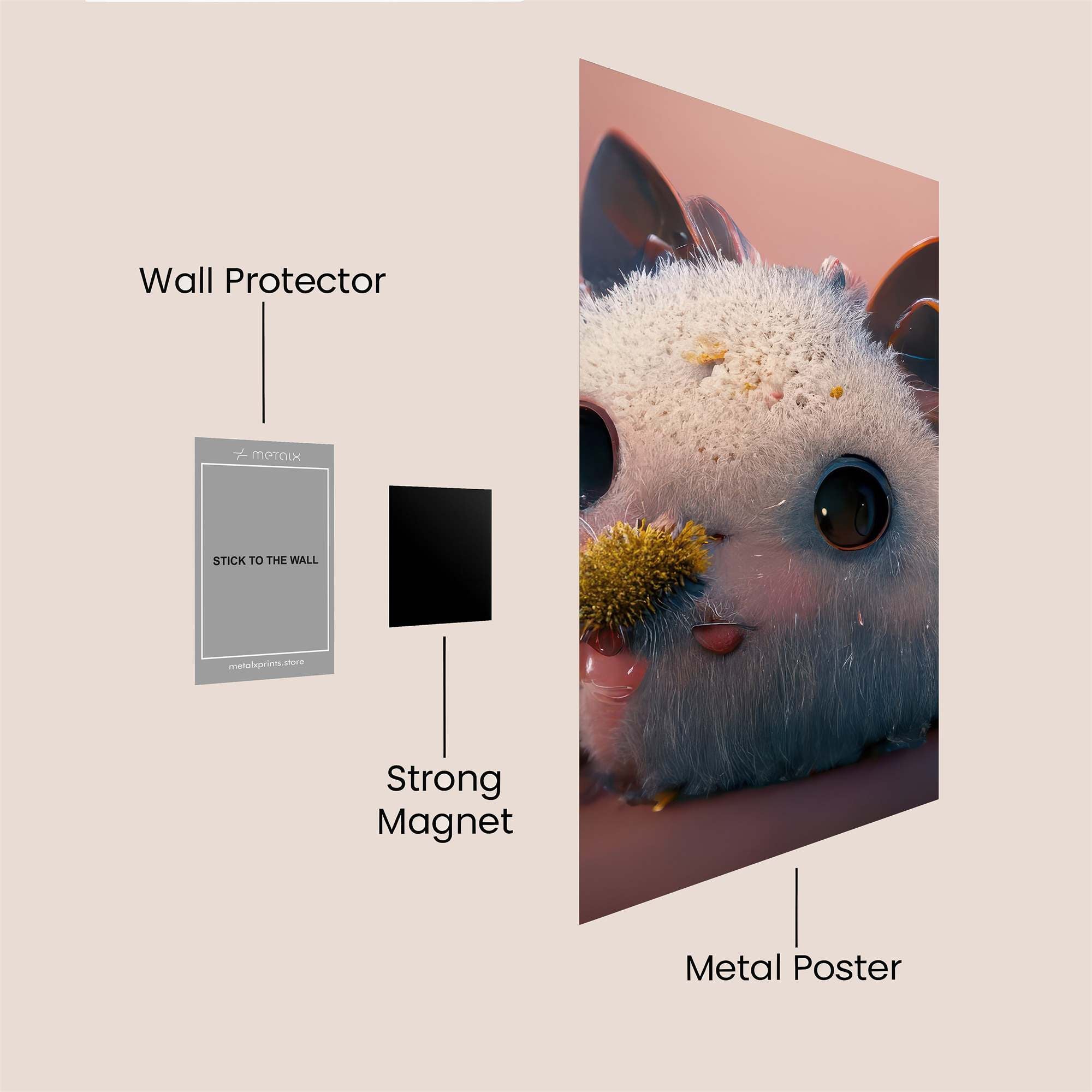 Fluffy Whimsy Safe Wall Magnetic / M