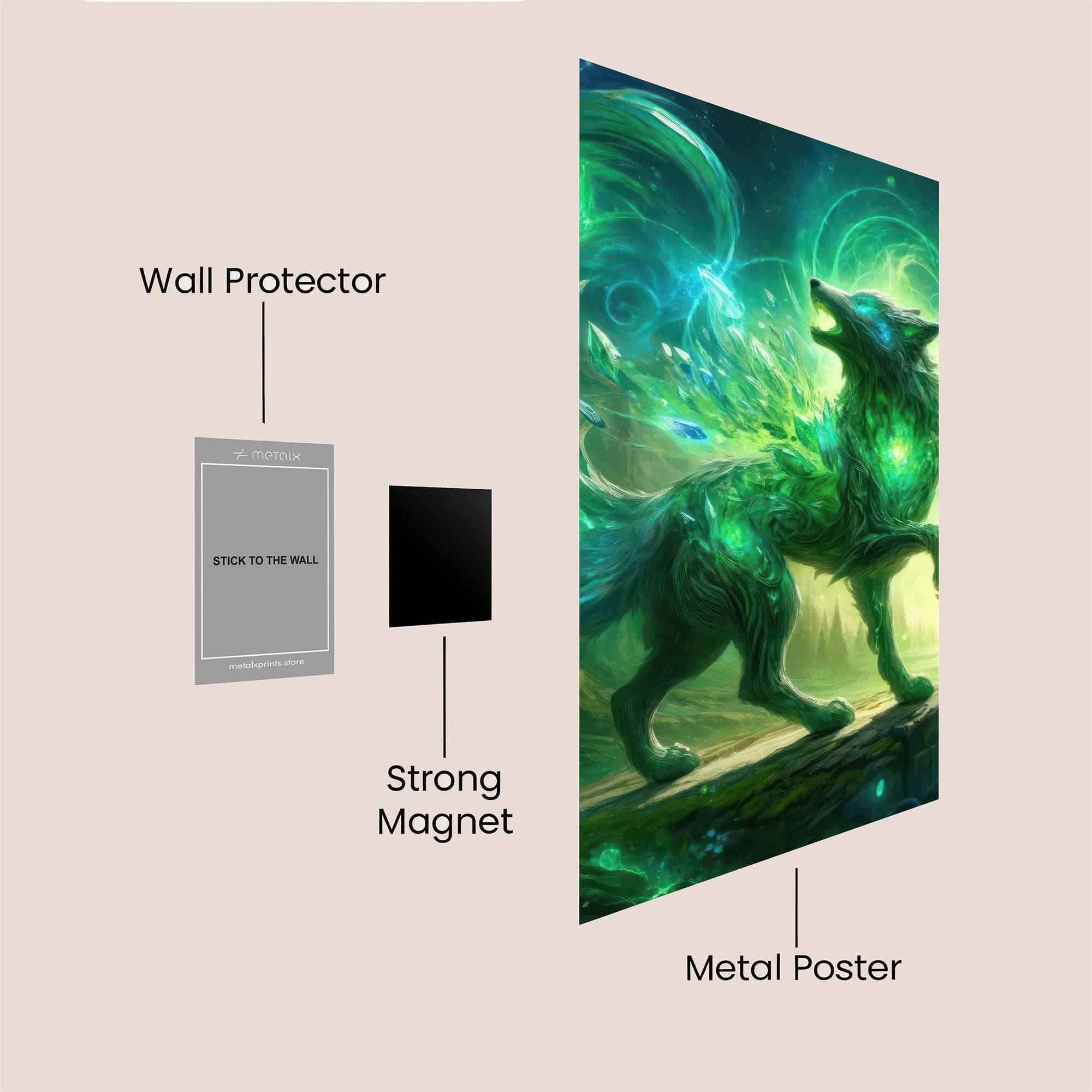 Luminous Wolf Safe Wall Magnetic / M