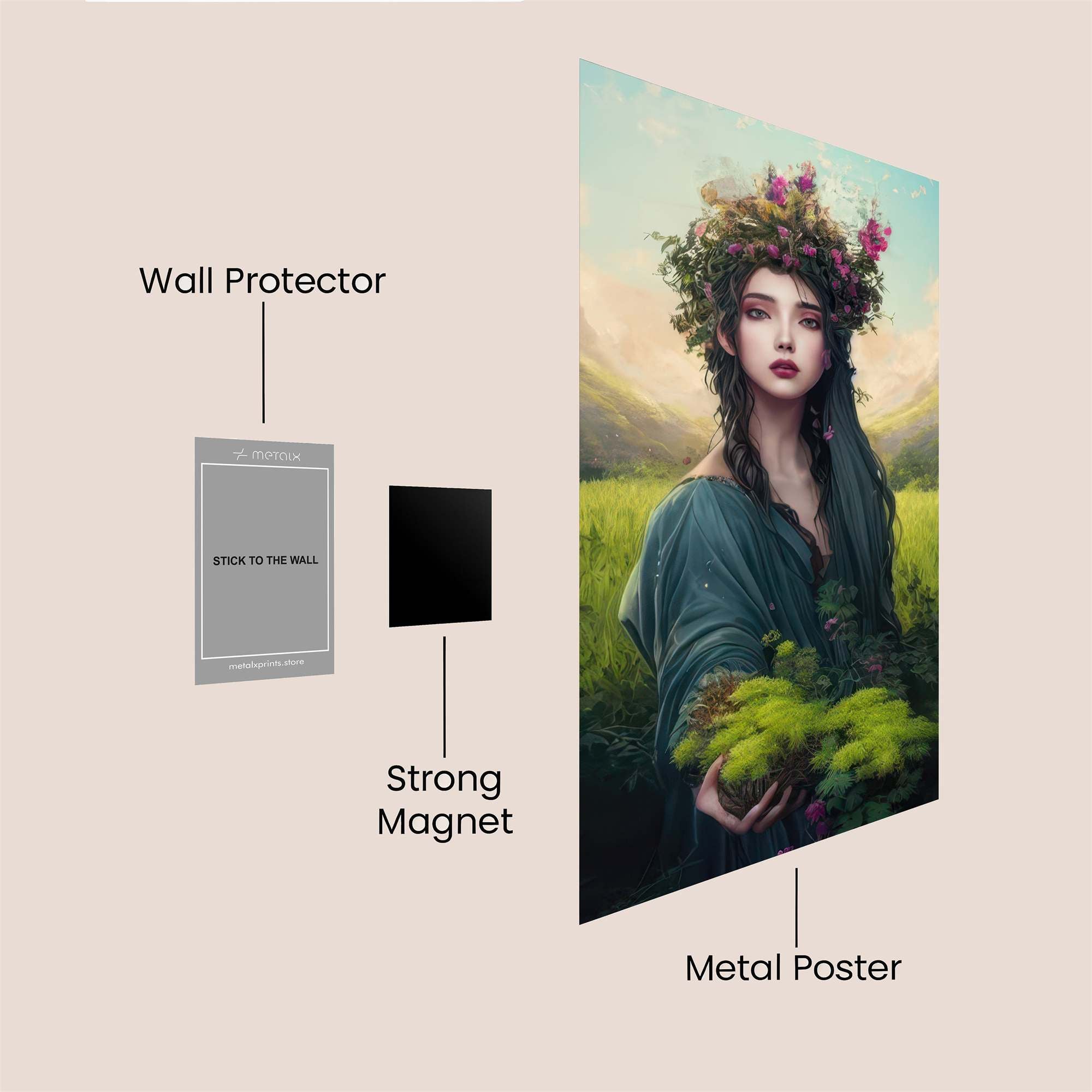 Floral Serenity Safe Wall Magnetic / M