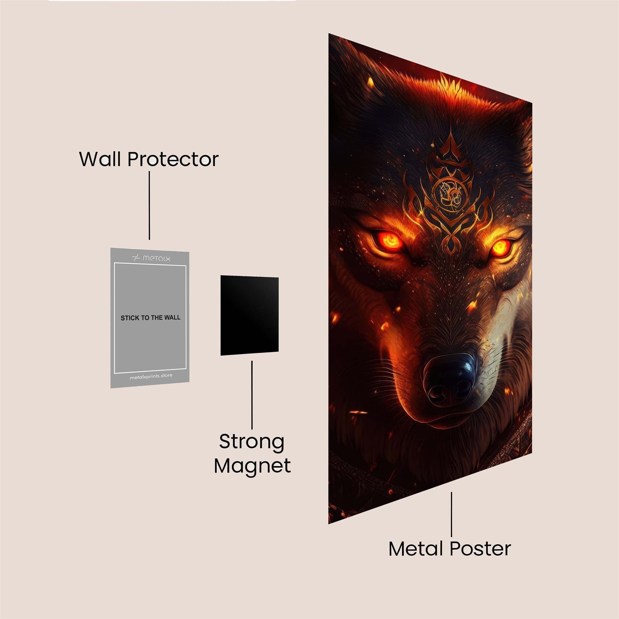 Wolf Inferno Safe Wall Magnetic / M