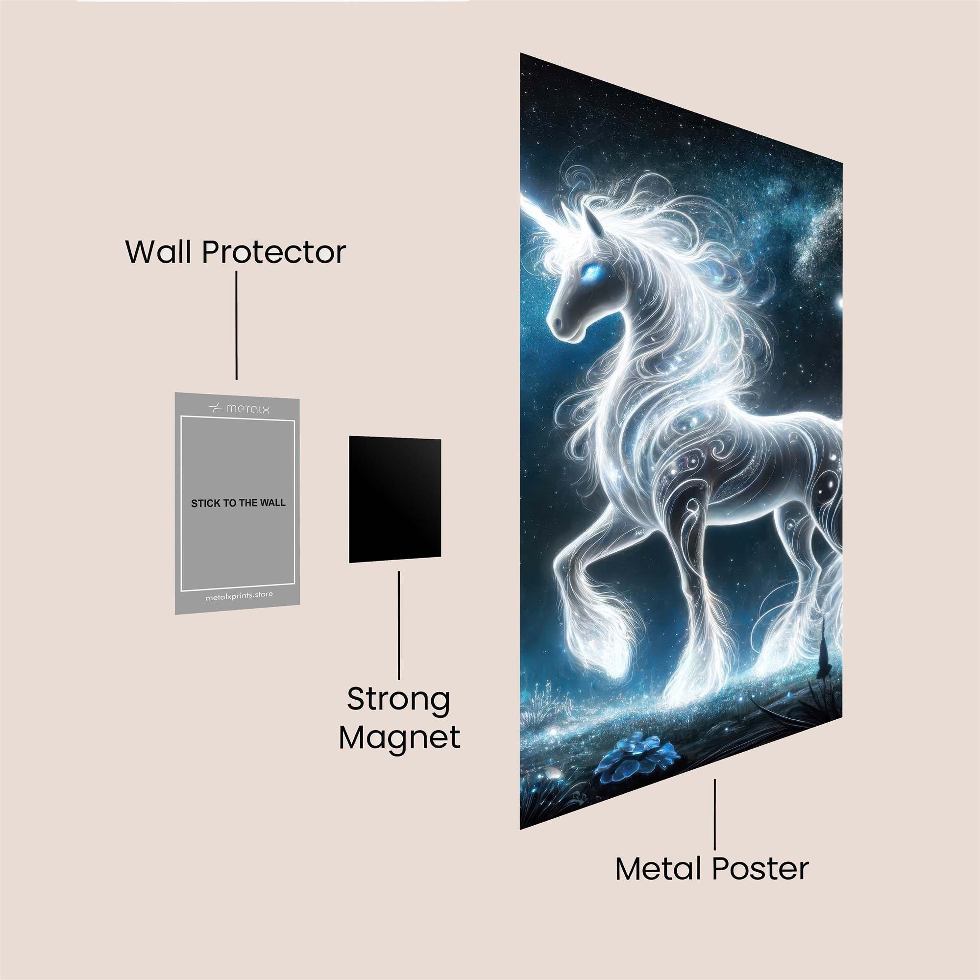 Luminous Unicorn Safe Wall Magnetic / M