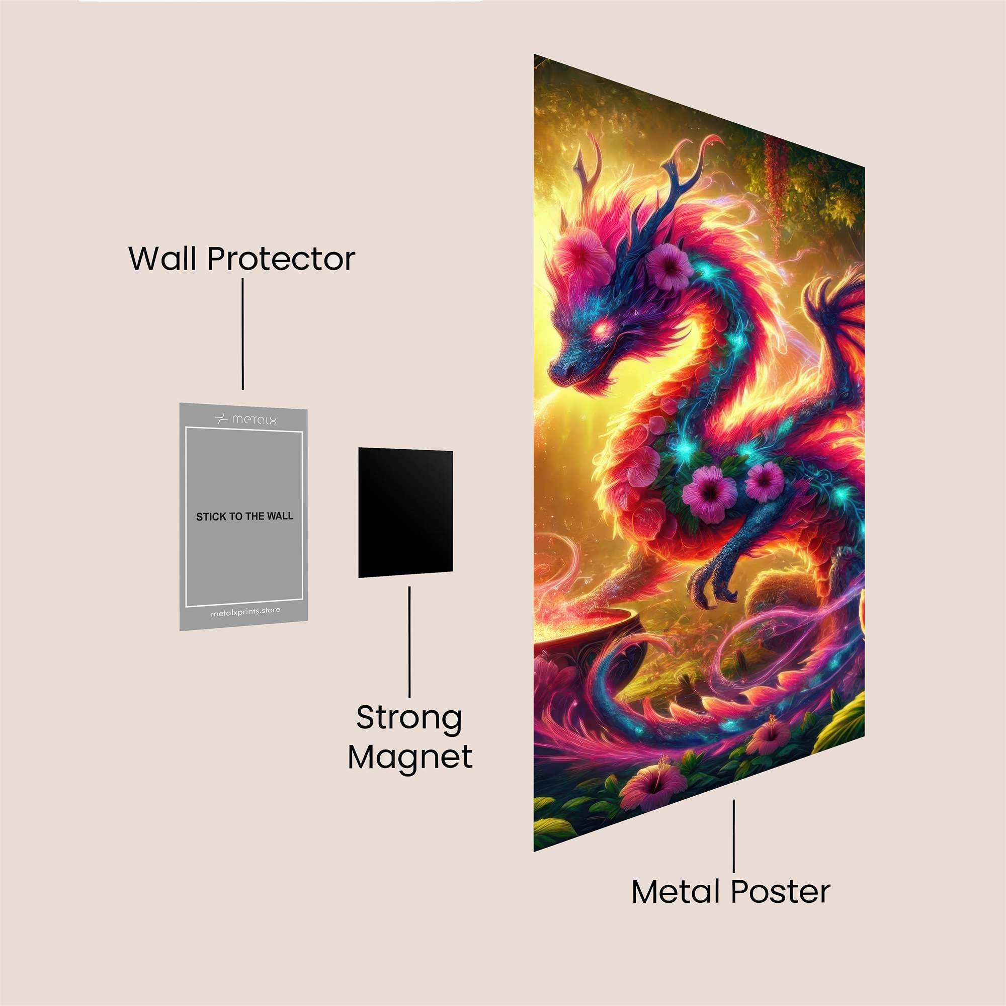 FloralDragon Safe Wall Magnetic / M