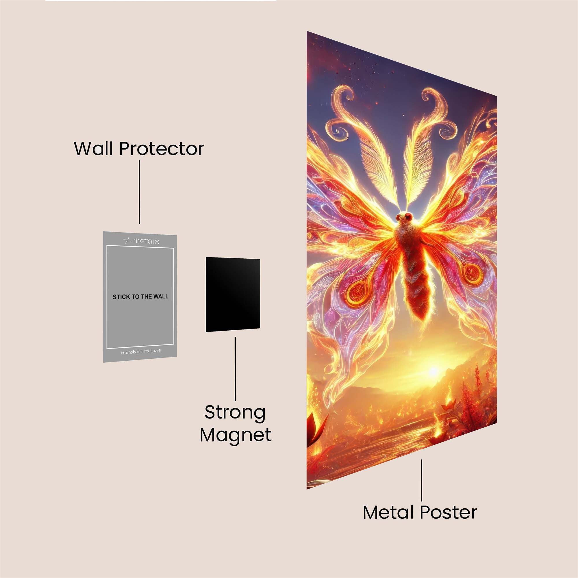 Phoenix Dawn Safe Wall Magnetic / M