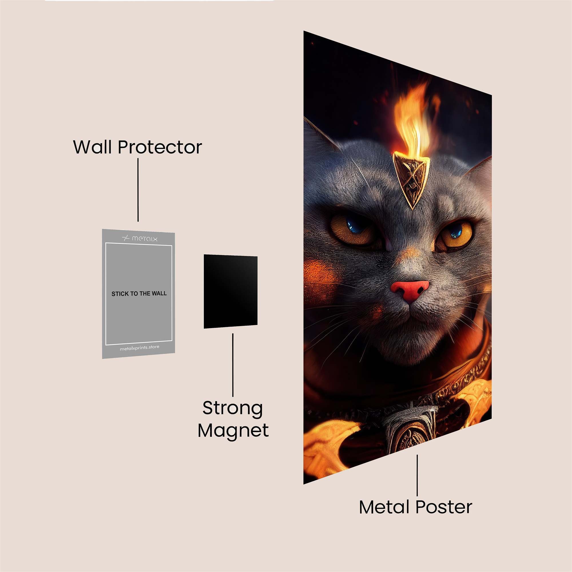 Bastet Blaze Safe Wall Magnetic / M