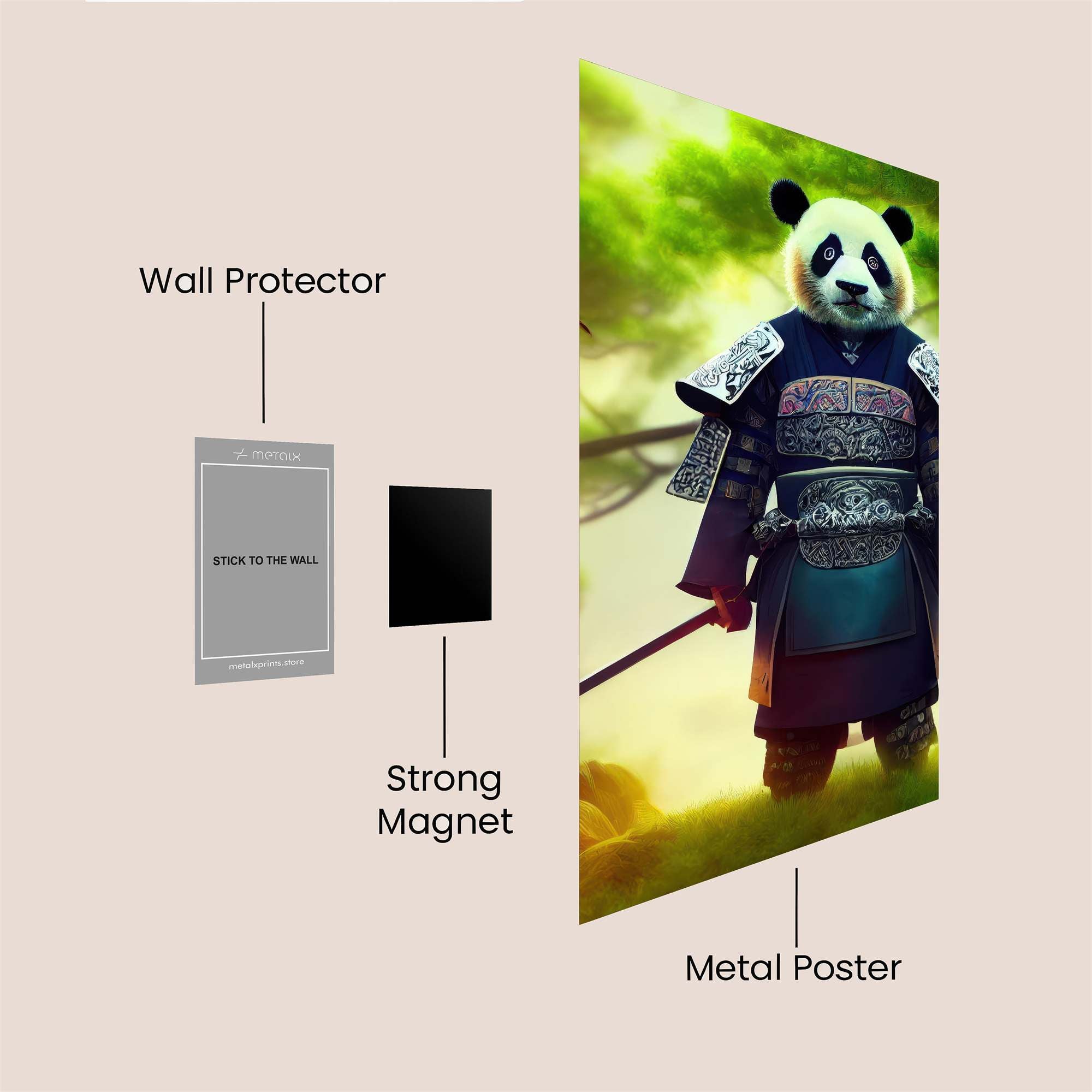 Panda Warrior Safe Wall Magnetic / M