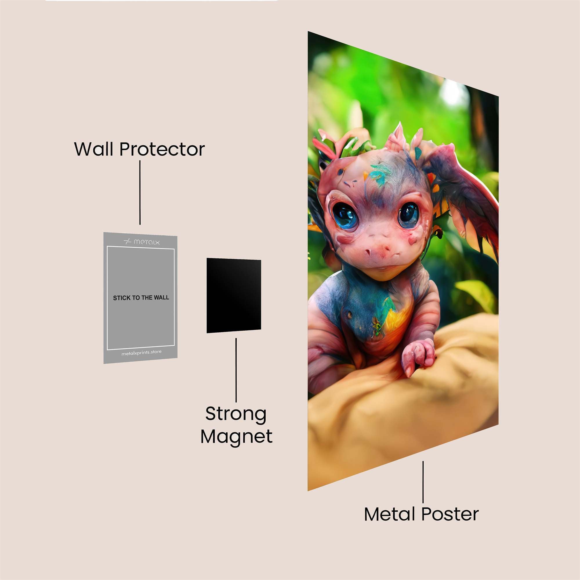 Dragon Whimsy Safe Wall Magnetic / M