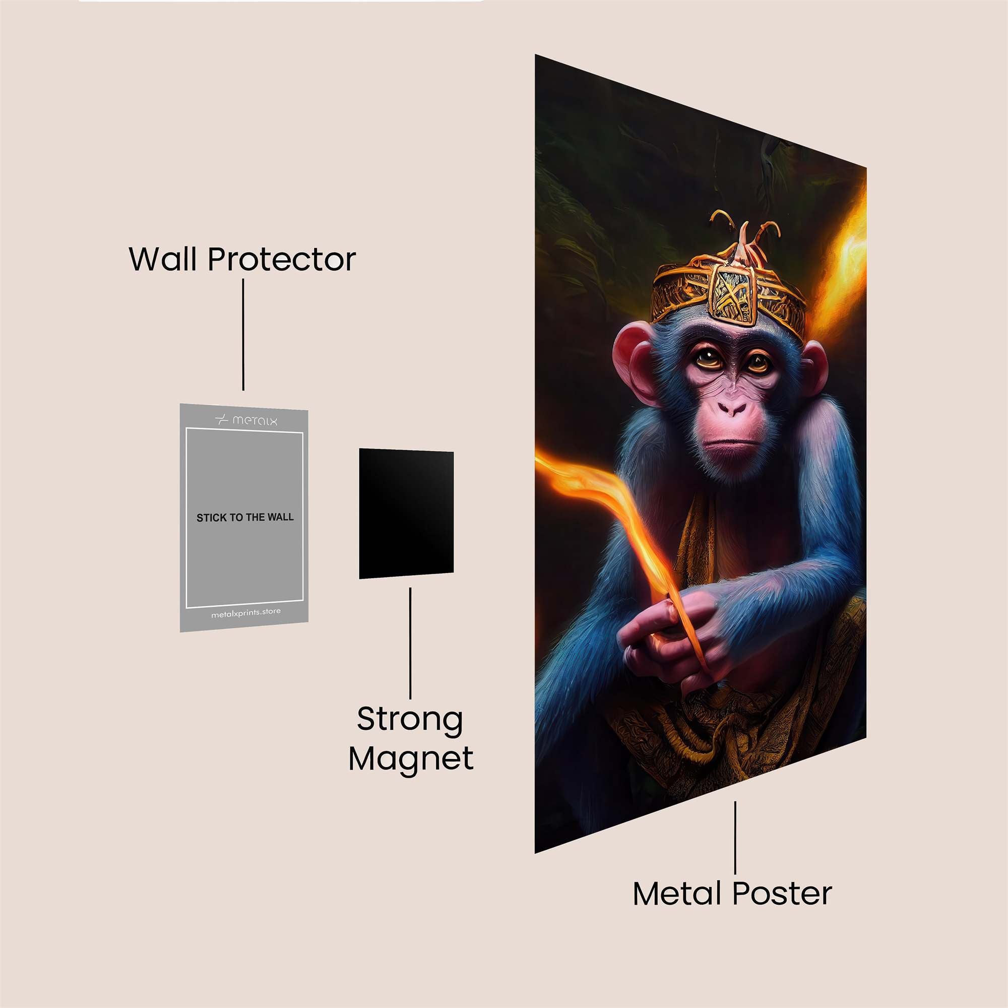 Hanuman Enlightened Safe Wall Magnetic / M