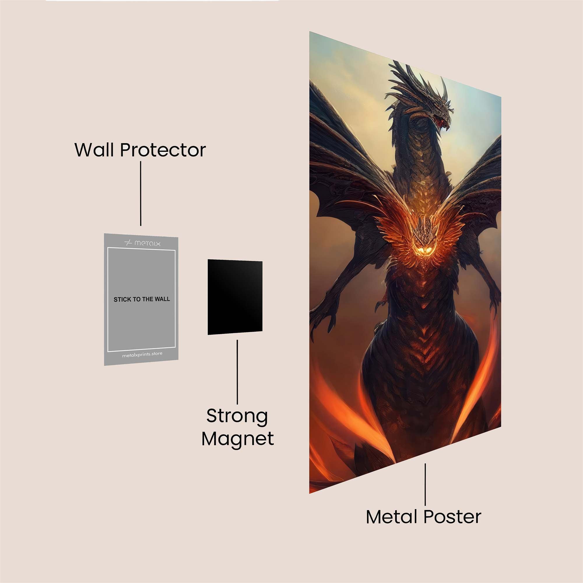 Dragon Blaze Safe Wall Magnetic / M