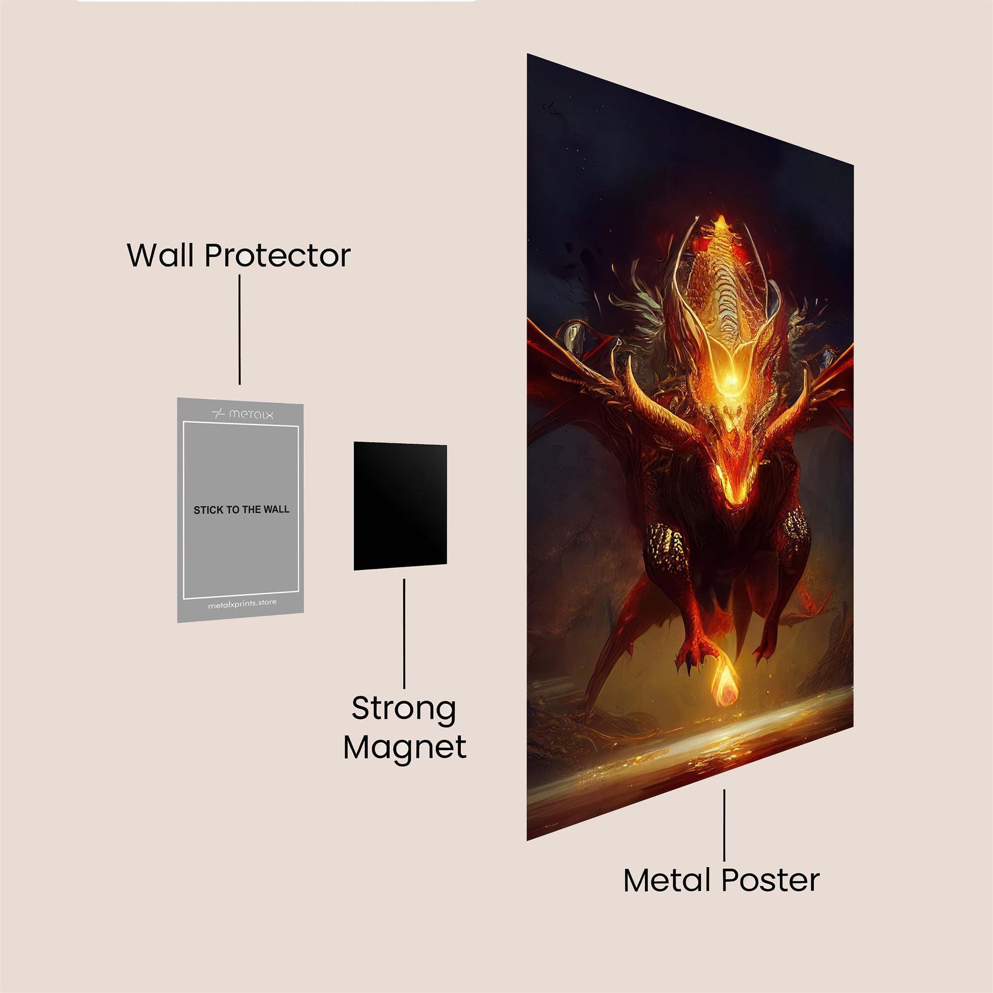 Dragon Blaze Safe Wall Magnetic / M