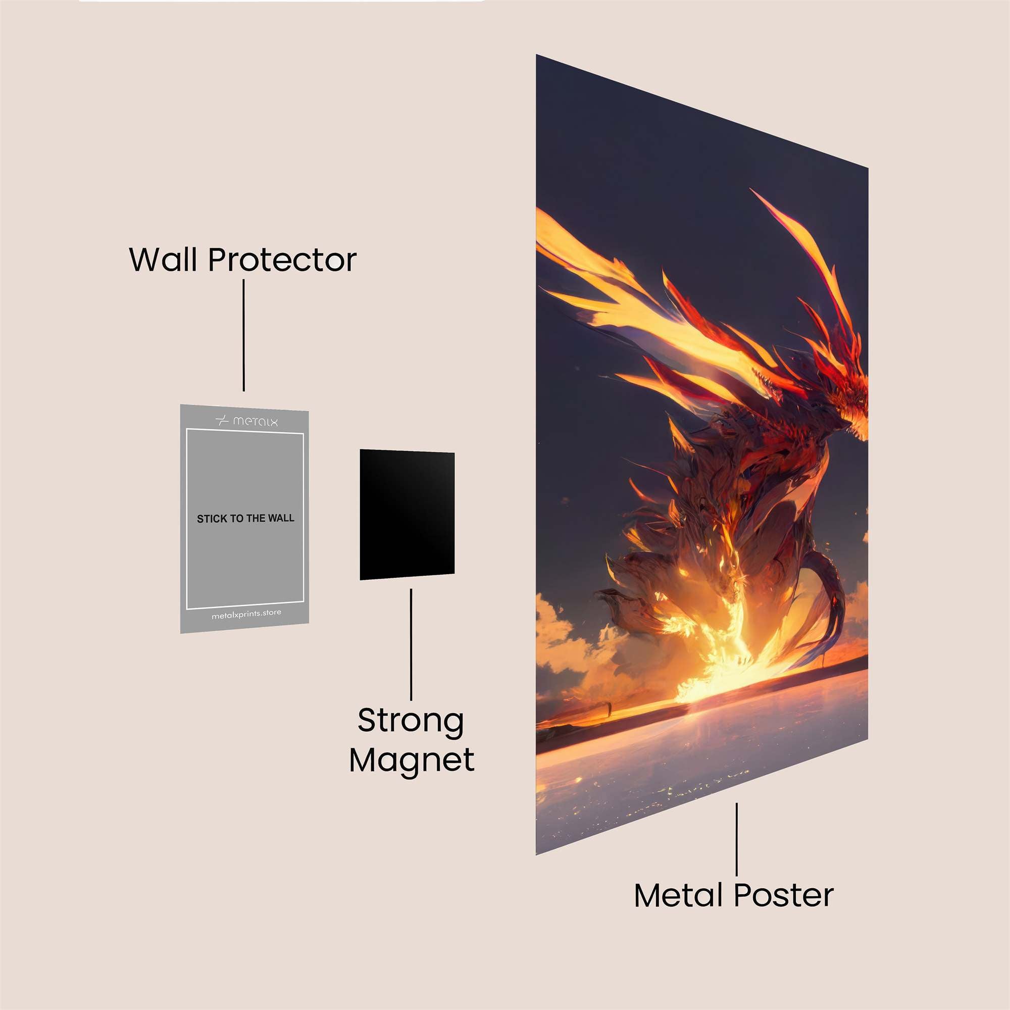 Phoenix Blaze Safe Wall Magnetic / M