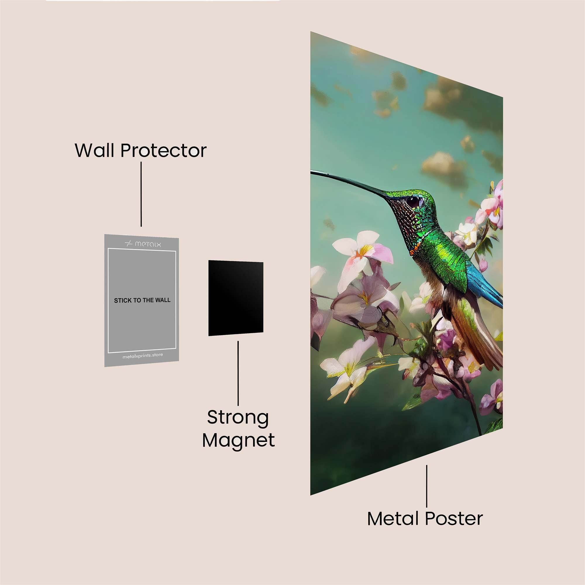 Hummingbird Serenity Safe Wall Magnetic / M