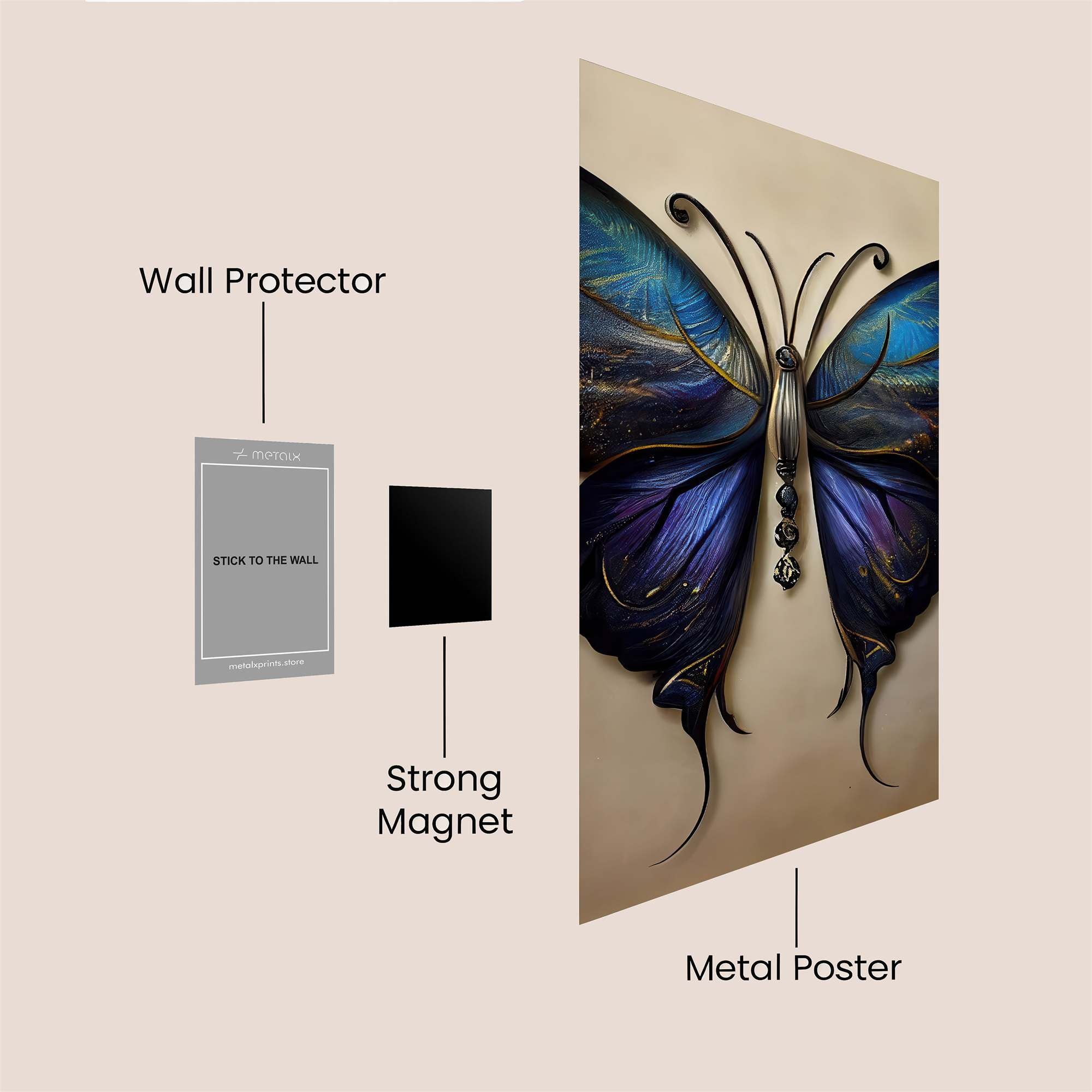 Mystic Butterfly Safe Wall Magnetic / M