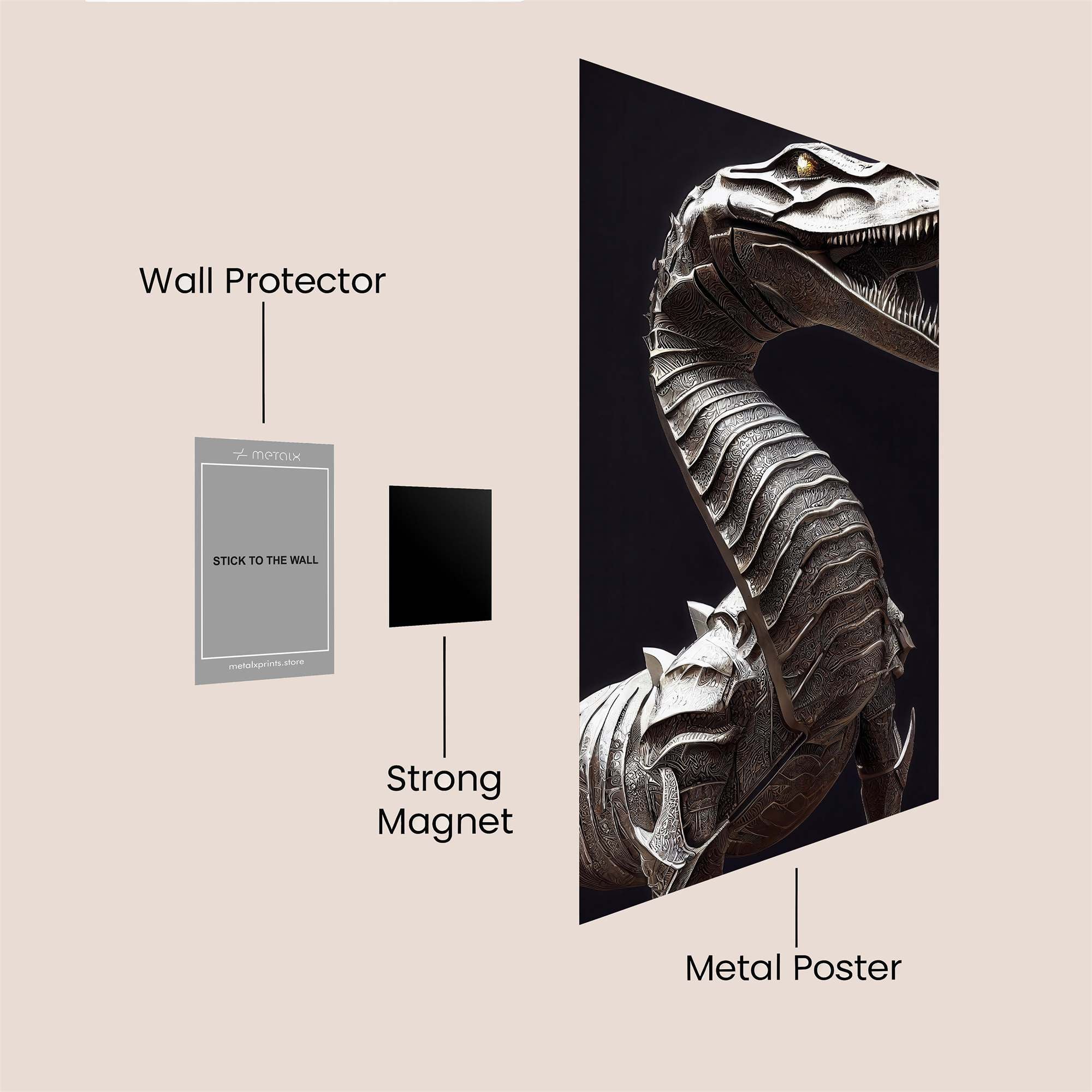 Dino Menace Safe Wall Magnetic / M
