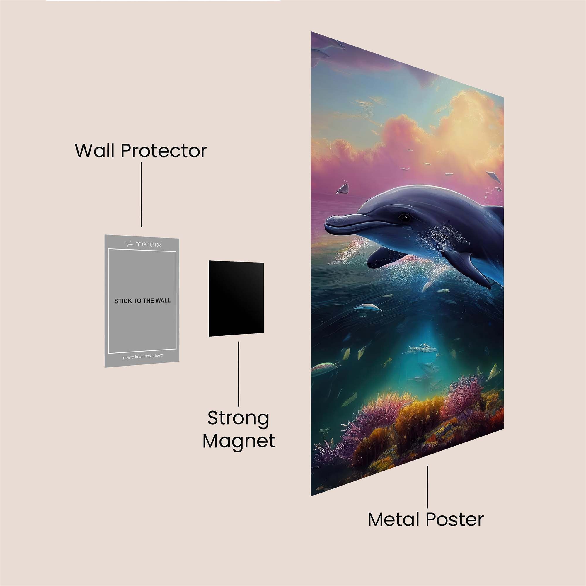 Dolphin Dream Safe Wall Magnetic / M