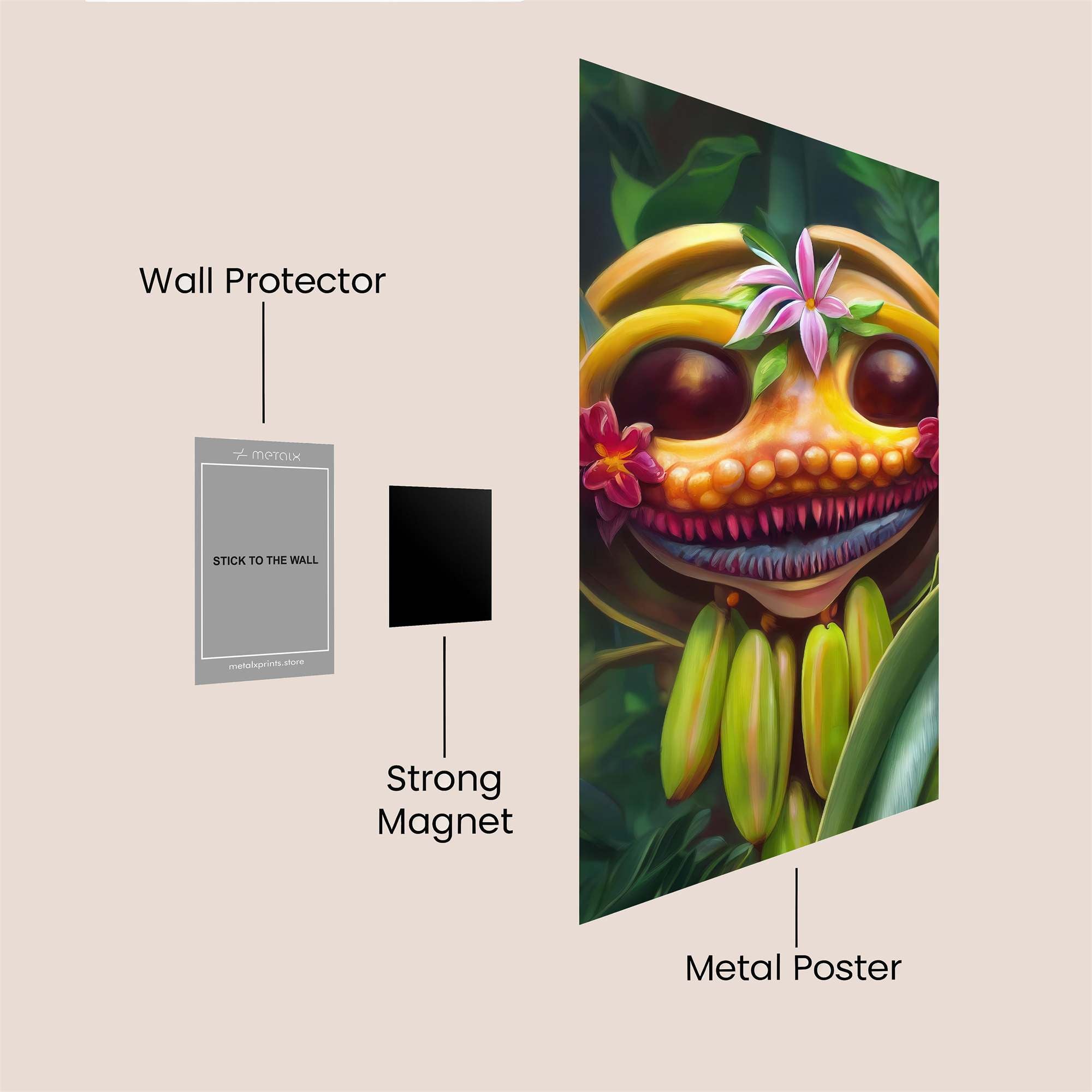 Banana Whimsy Safe Wall Magnetic / M
