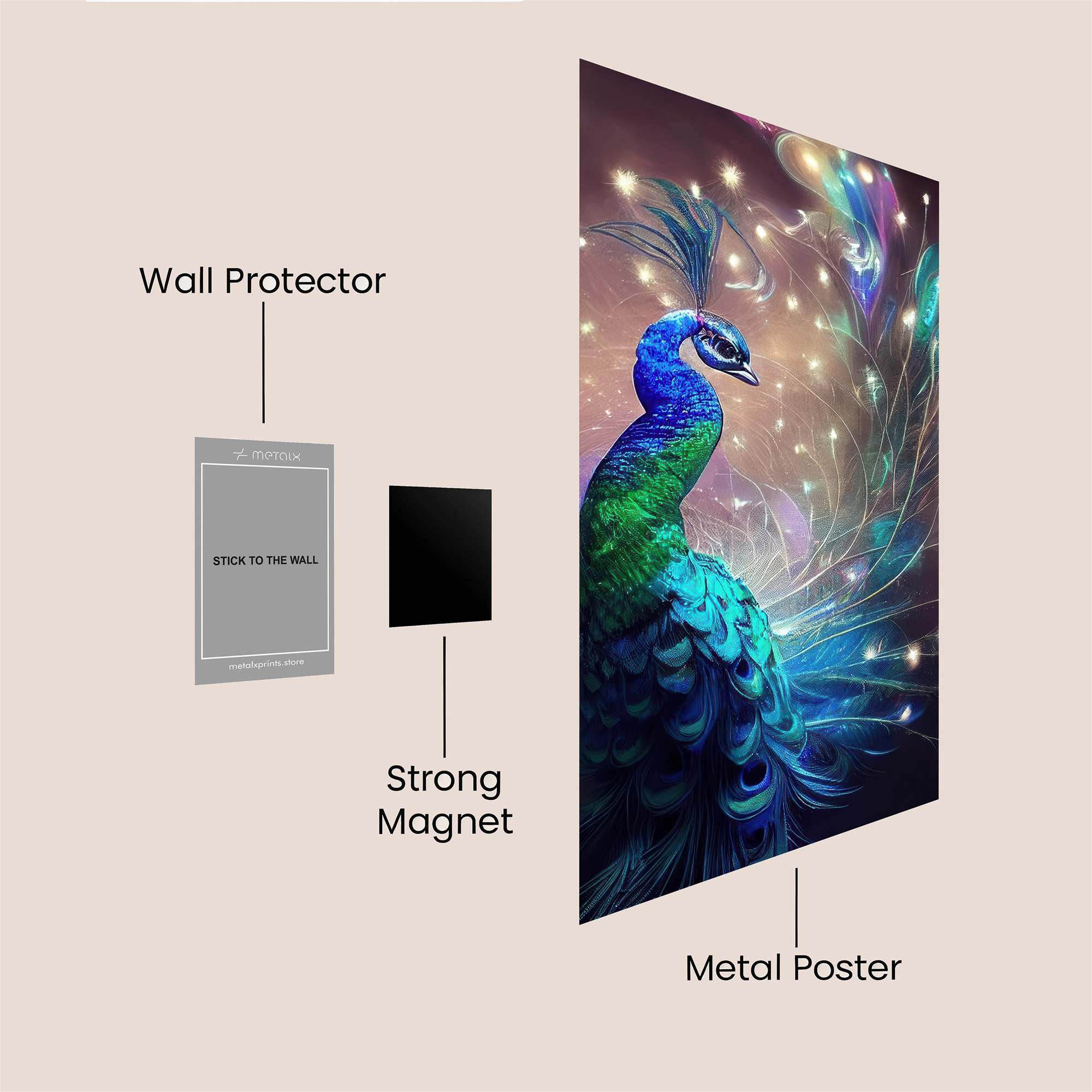 Peacock Radiance Safe Wall Magnetic / M