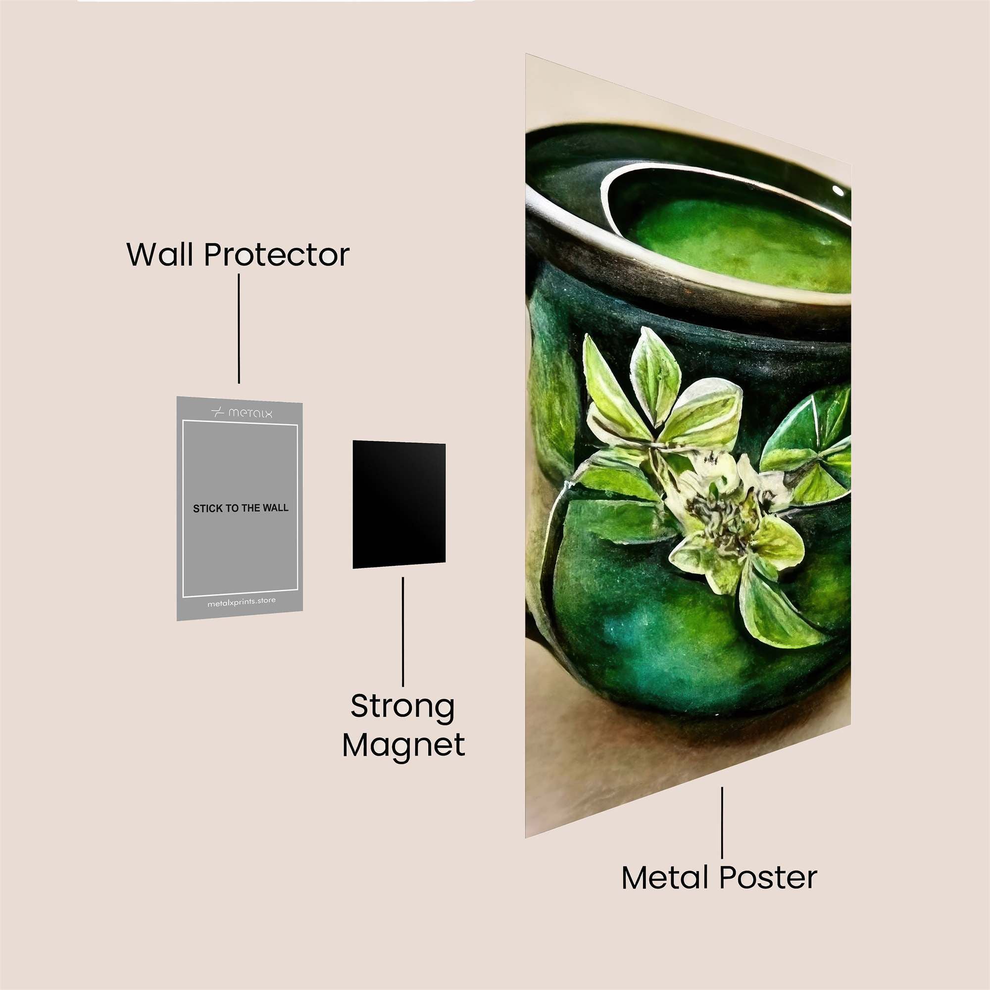 Floral Serenity Safe Wall Magnetic / M