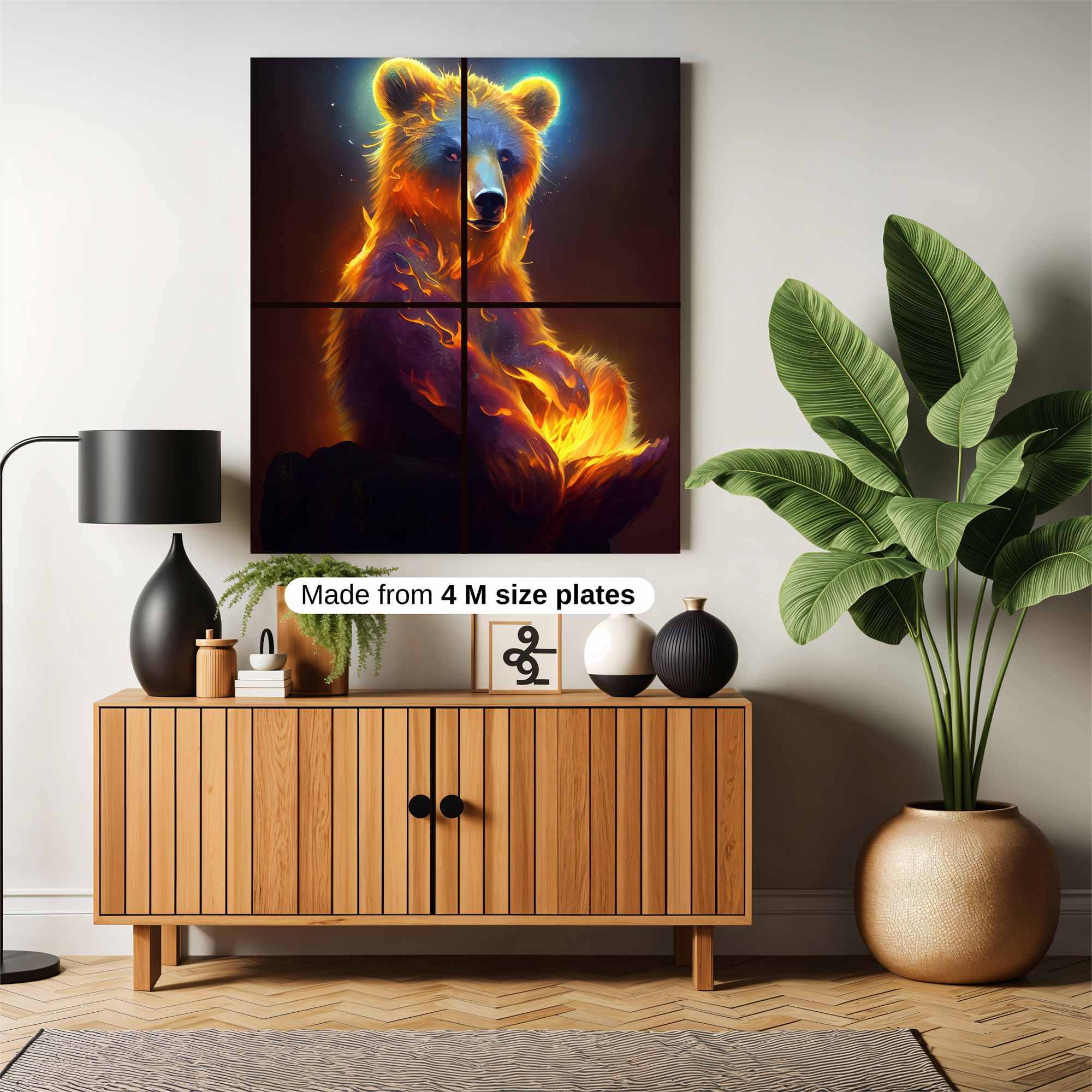 Fiery Bear Safe Wall Magnetic / M