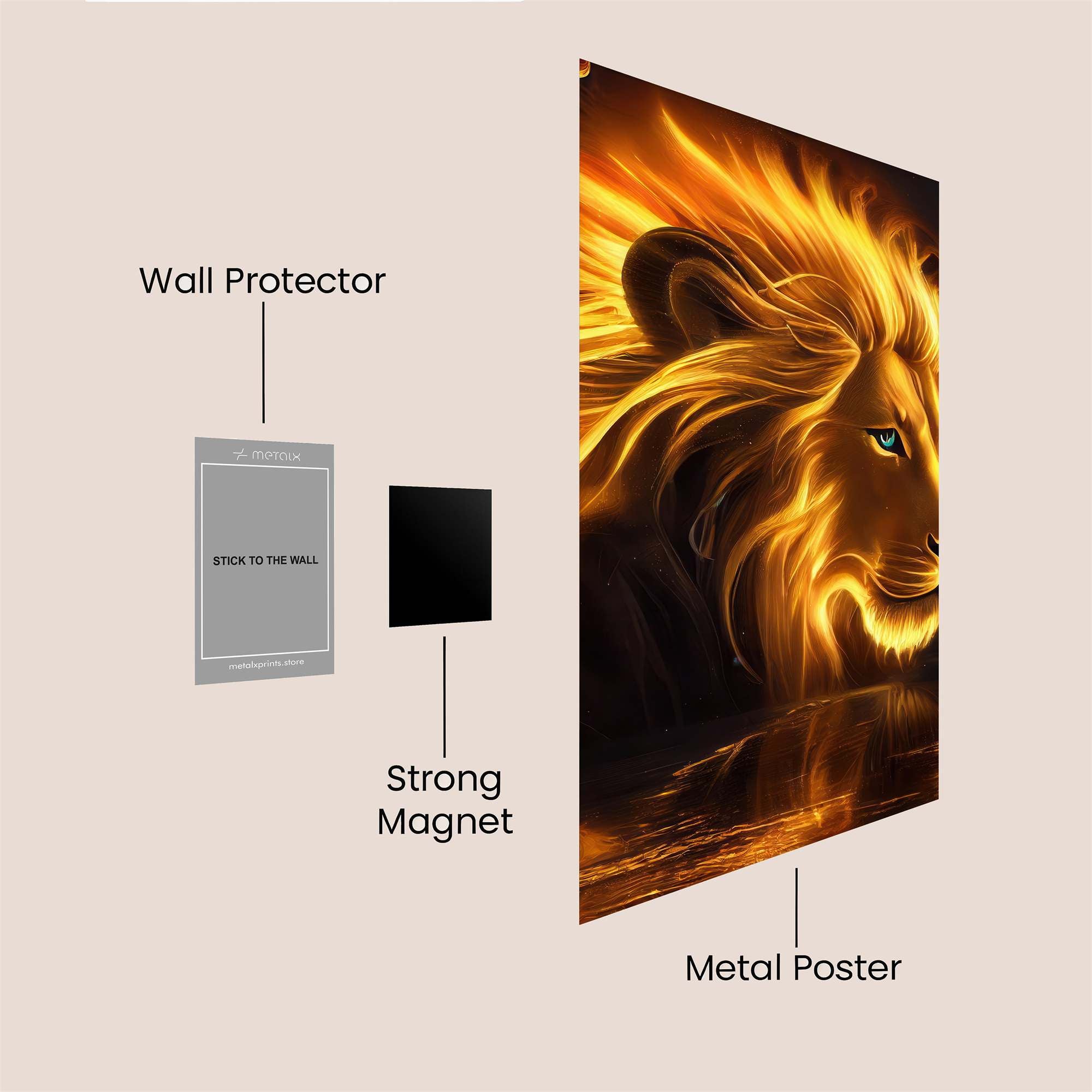 Lion Blaze Safe Wall Magnetic / M