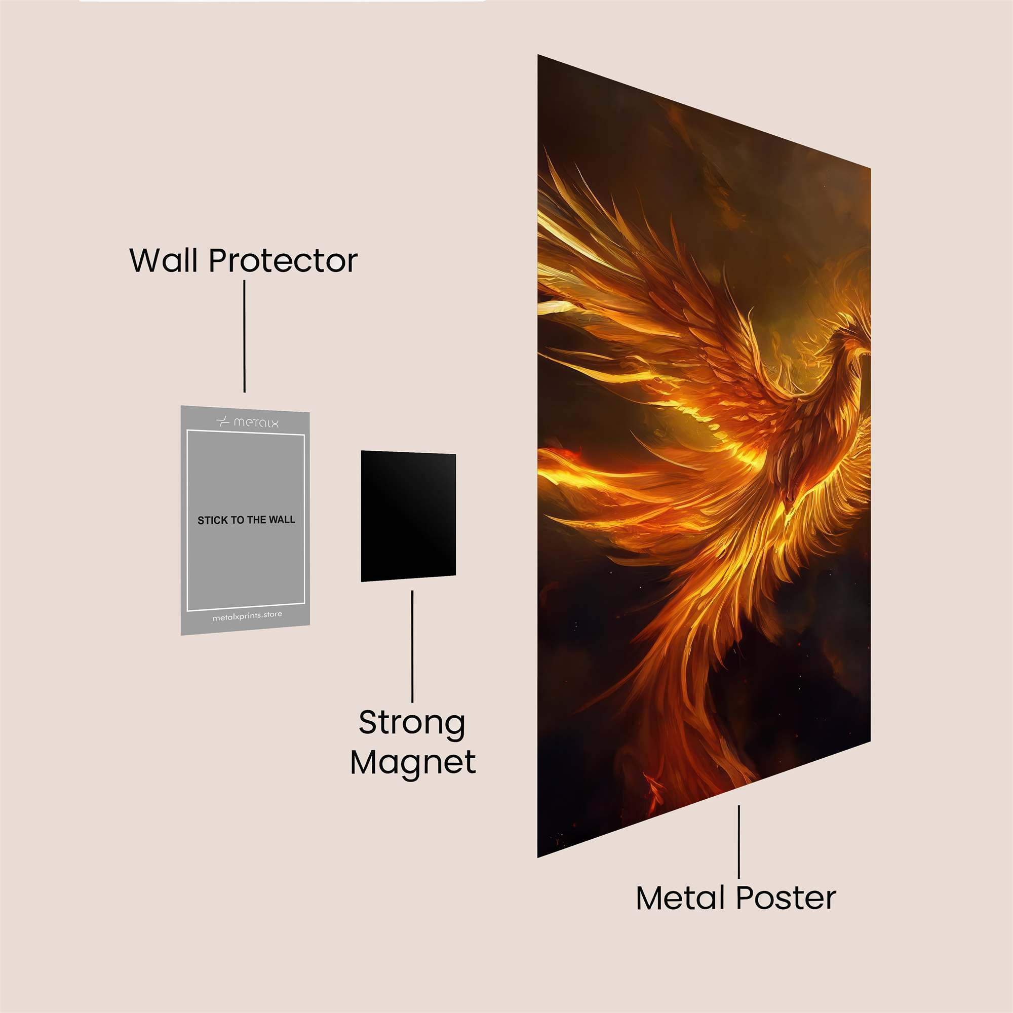 Phoenix Blaze Safe Wall Magnetic / M