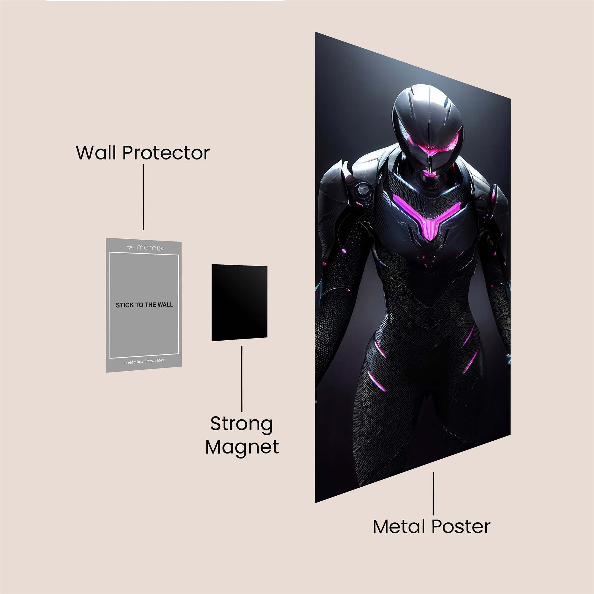 Neon Warrior Safe Wall Magnetic / M