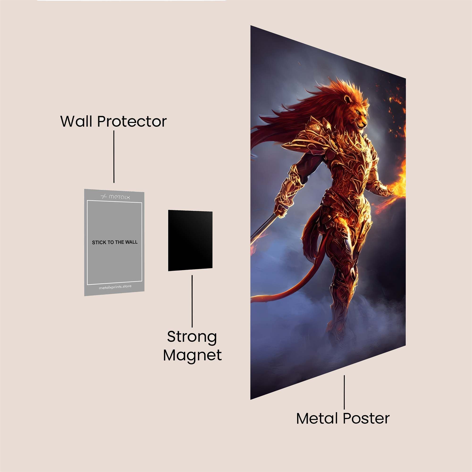 Lion Inferno Safe Wall Magnetic / M